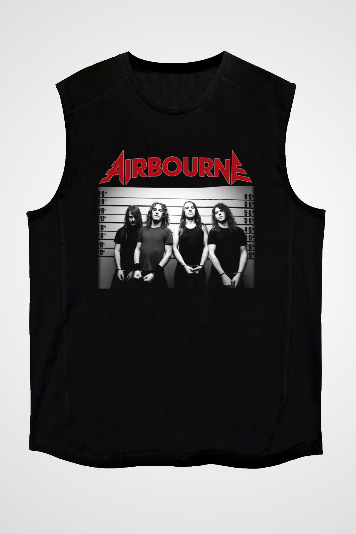 Airbourne Siyah Unisex Kolsuz Tişört