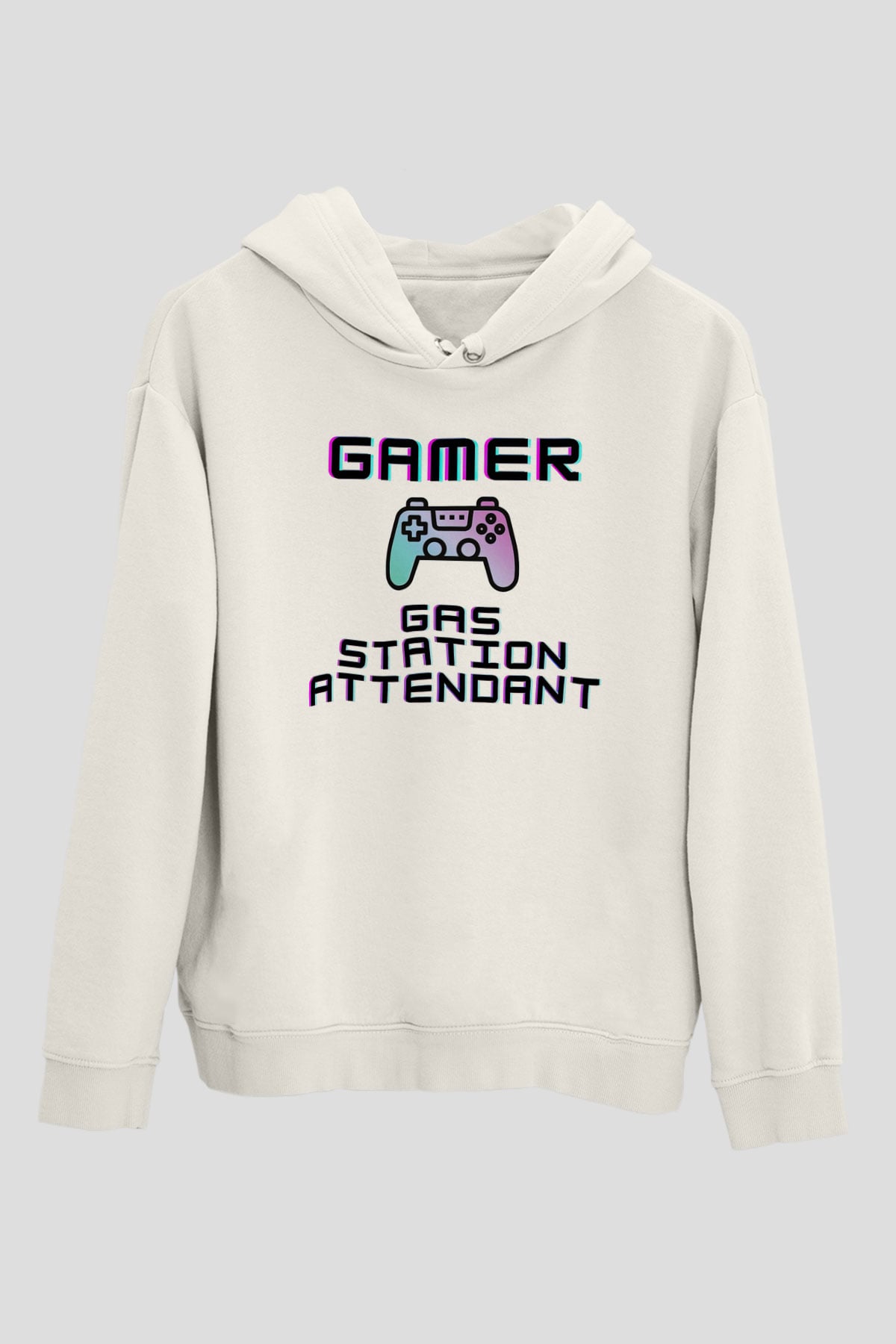 Akaryakıt Beyaz Unisex Kapüşonlu Sweatshirt