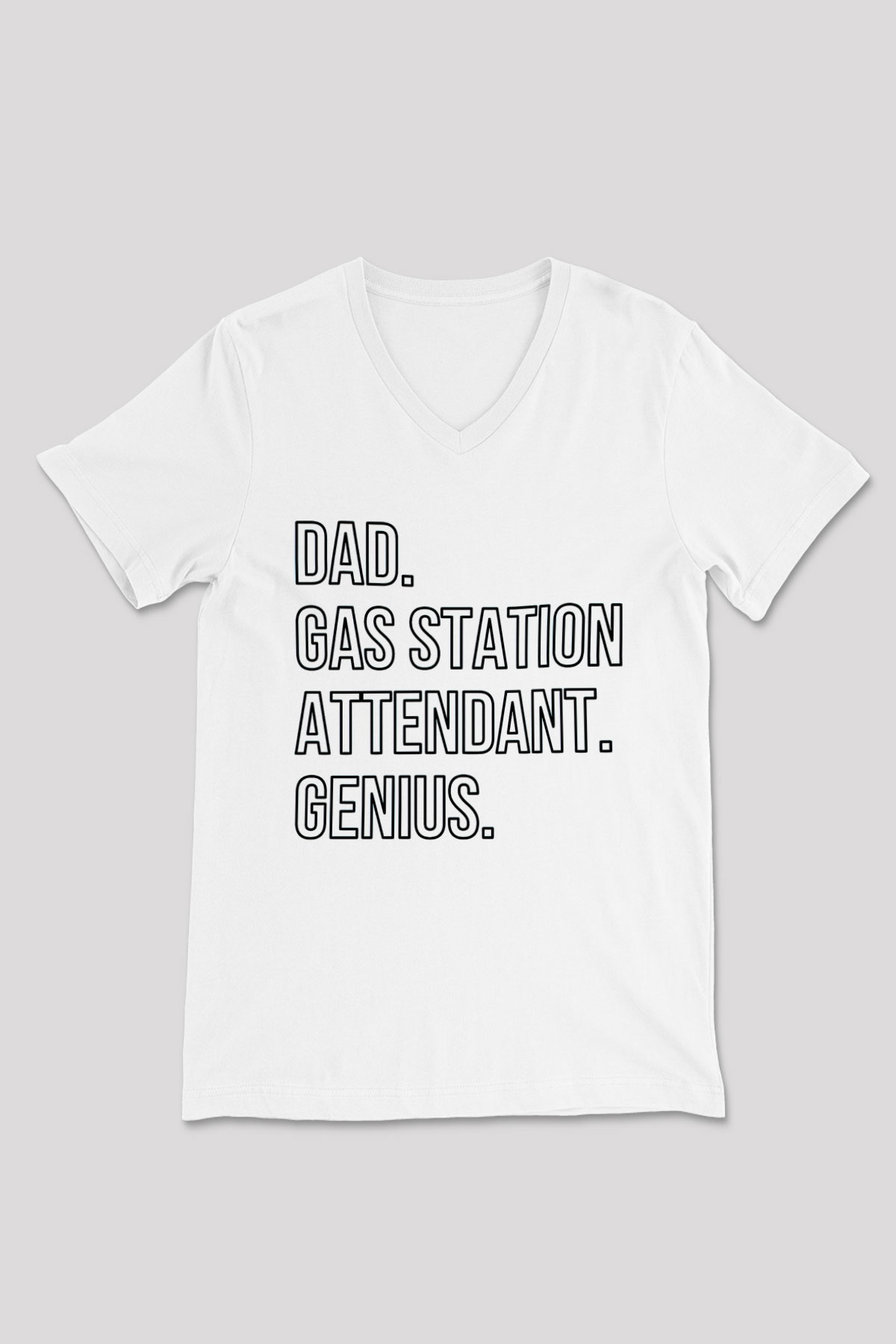 Akaryakıt Beyaz Unisex V Yaka Tişört