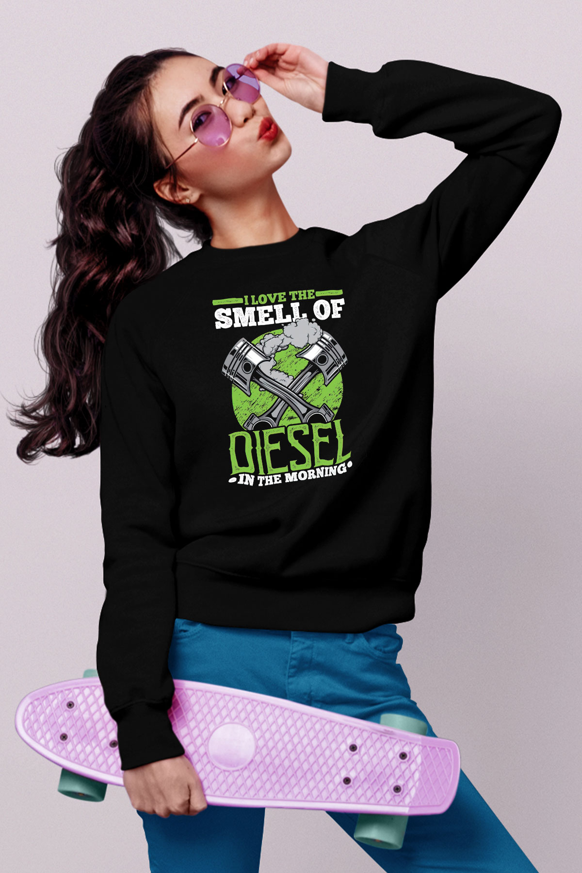 Akaryakıt Siyah Unisex Sweatshirt