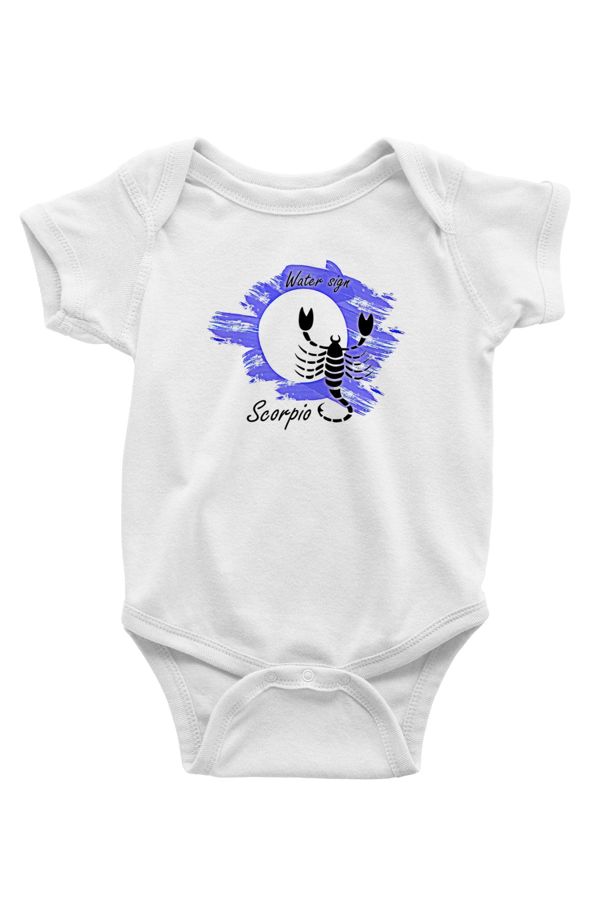 Akrep Burcu Baskılı Beyaz Unisex Bebek Body - Zıbın