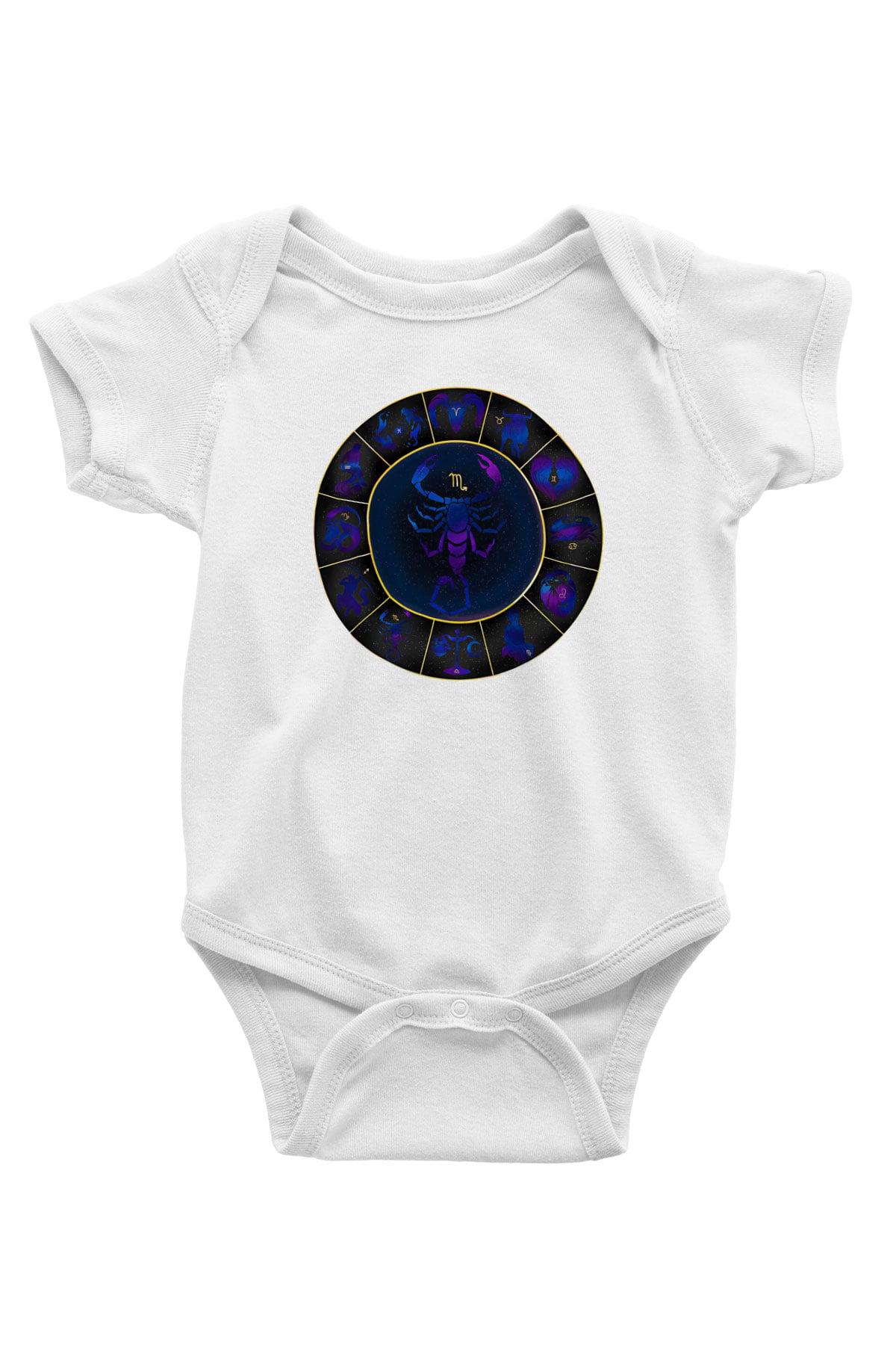 Akrep Burcu Baskılı Beyaz Unisex Bebek Body - Zıbın
