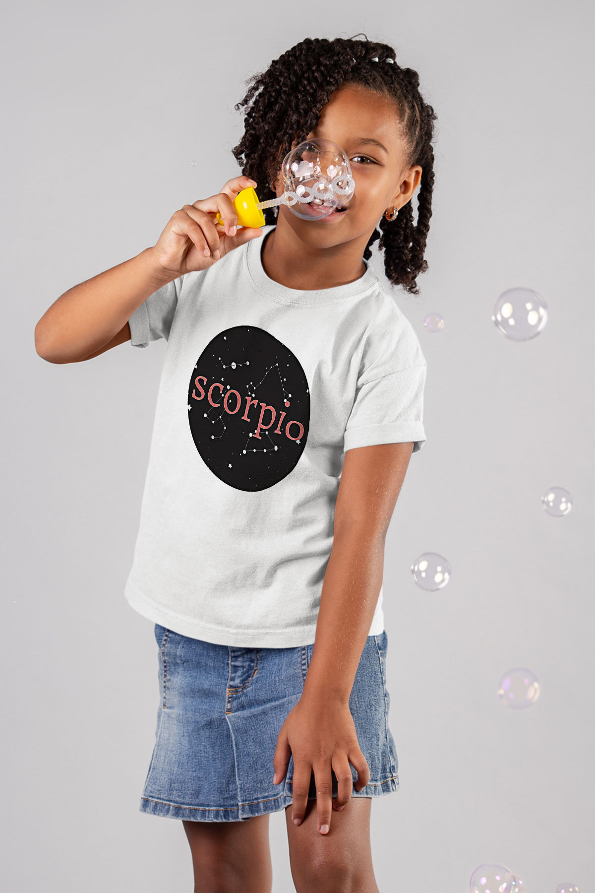 Akrep Burcu Baskılı Beyaz Unisex Beyaz Çocuk Tişört - Tshirt