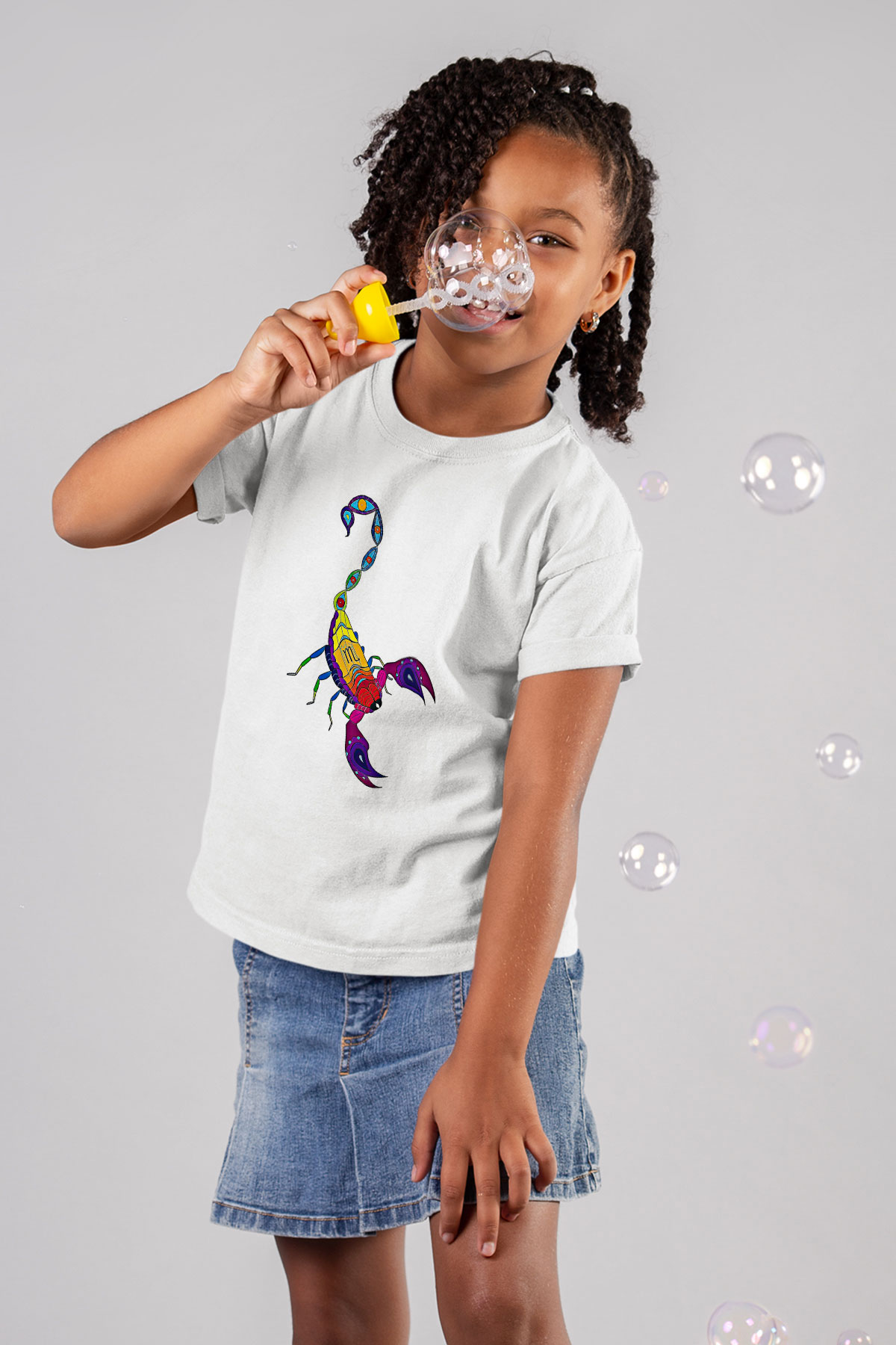 Akrep Burcu Baskılı Beyaz Unisex Beyaz Çocuk Tişört - Tshirt