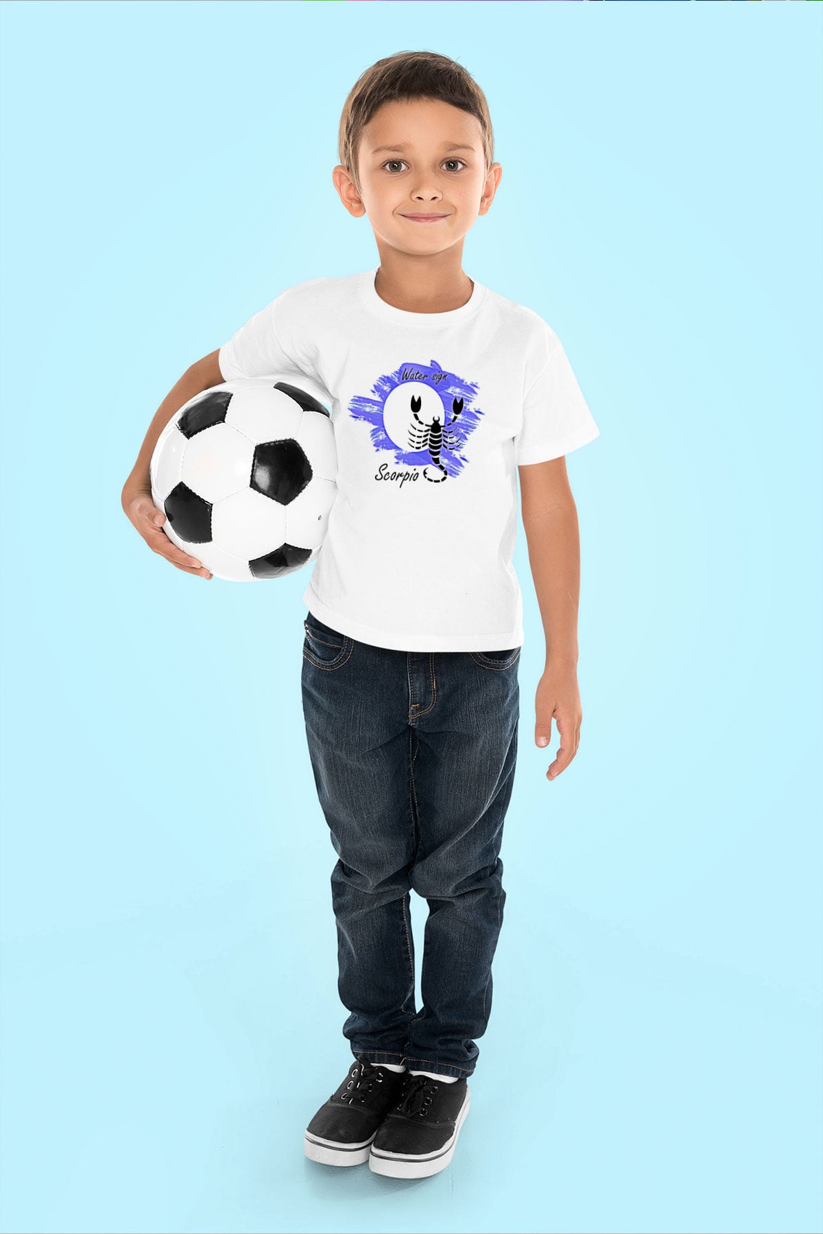 Akrep Burcu Baskılı Beyaz Unisex Beyaz Çocuk Tişört - Tshirt