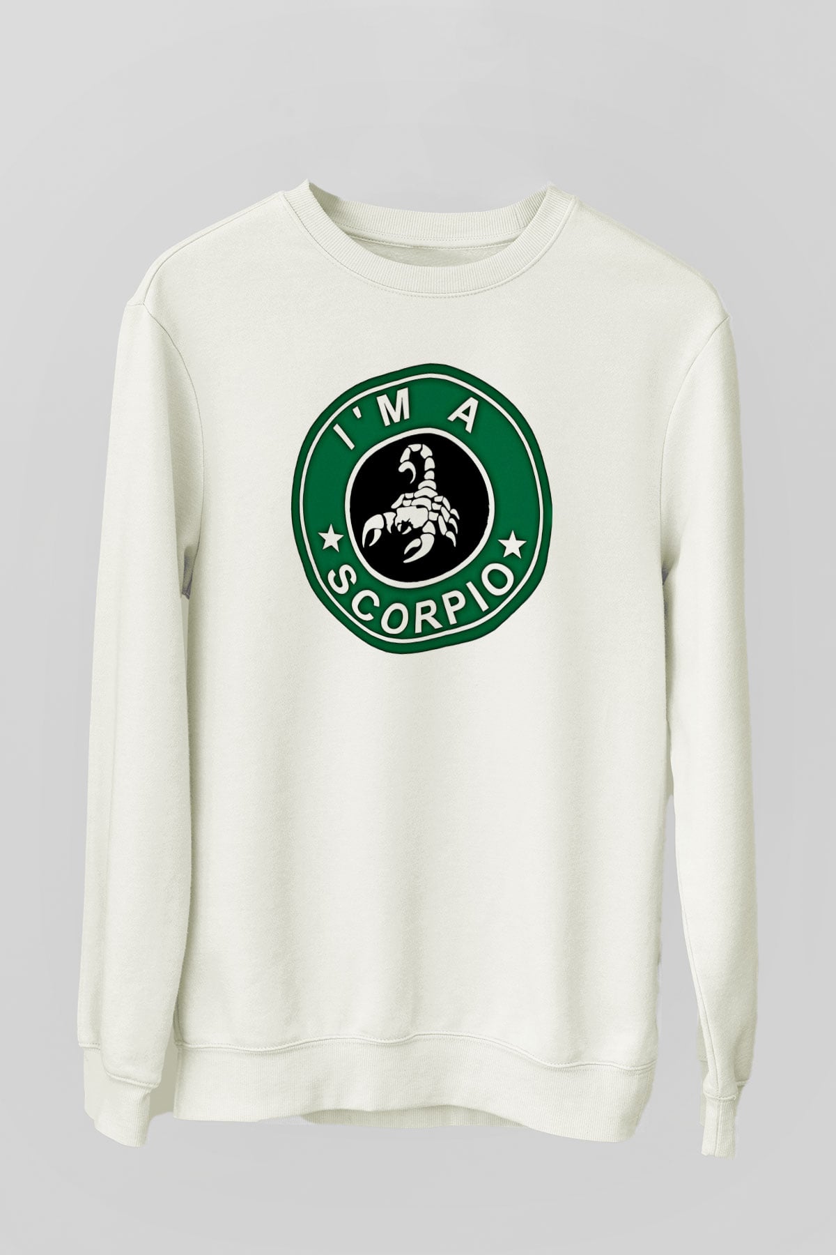 Akrep Burcu Baskılı Beyaz Unisex Sweatshirt