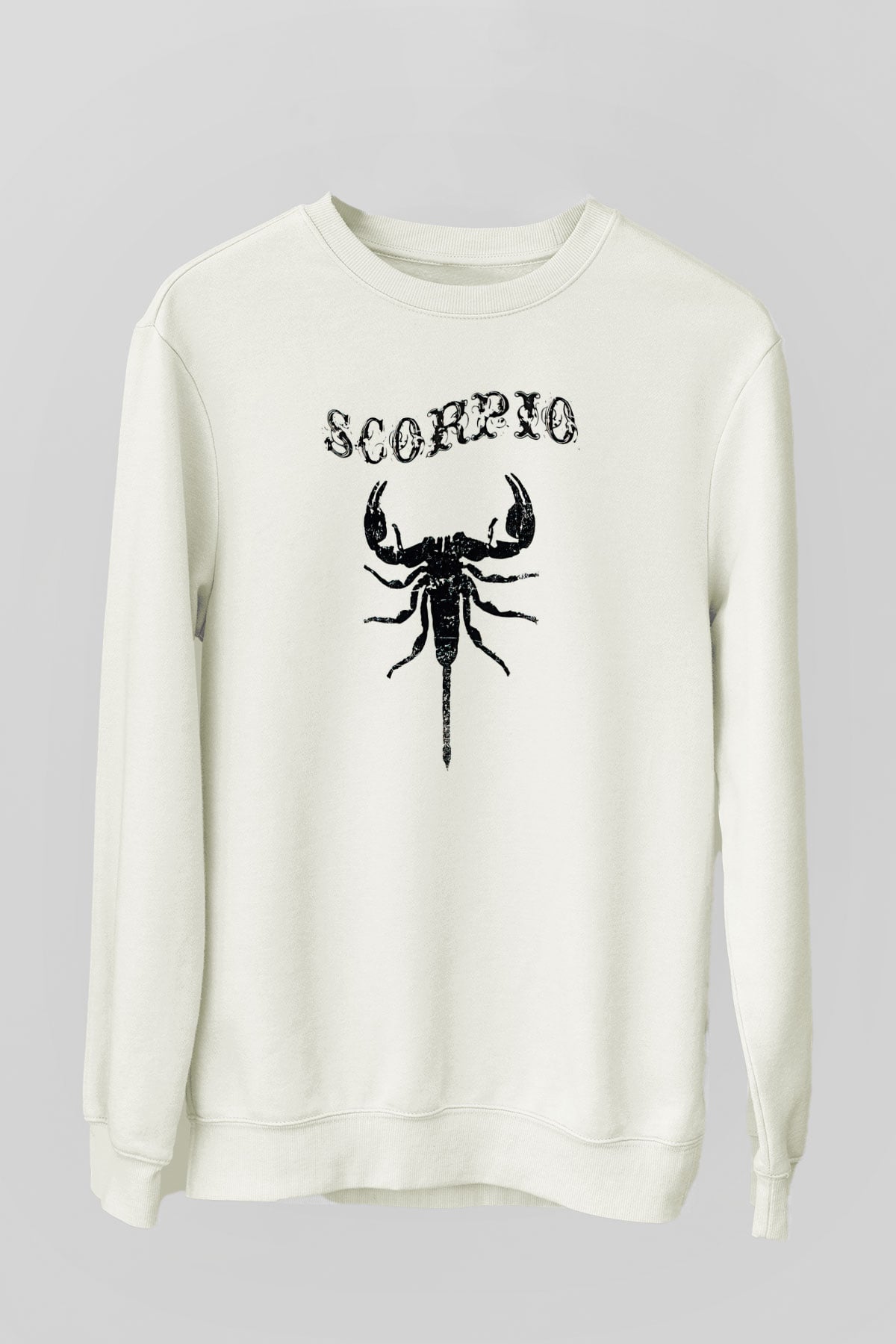 Akrep Burcu Baskılı Beyaz Unisex Sweatshirt