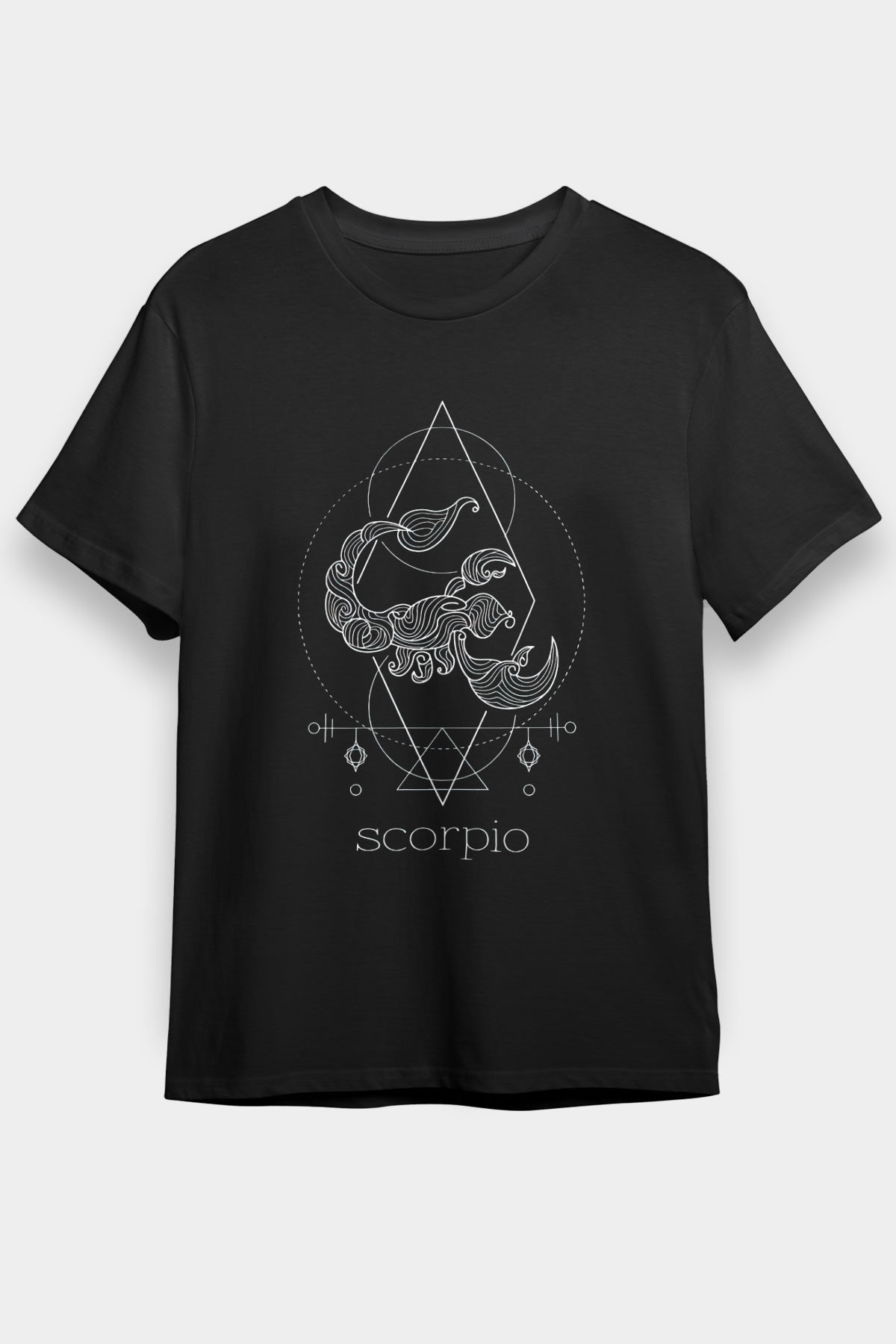 Akrep Burcu Baskılı Unisex Siyah Tişört - Tshirt