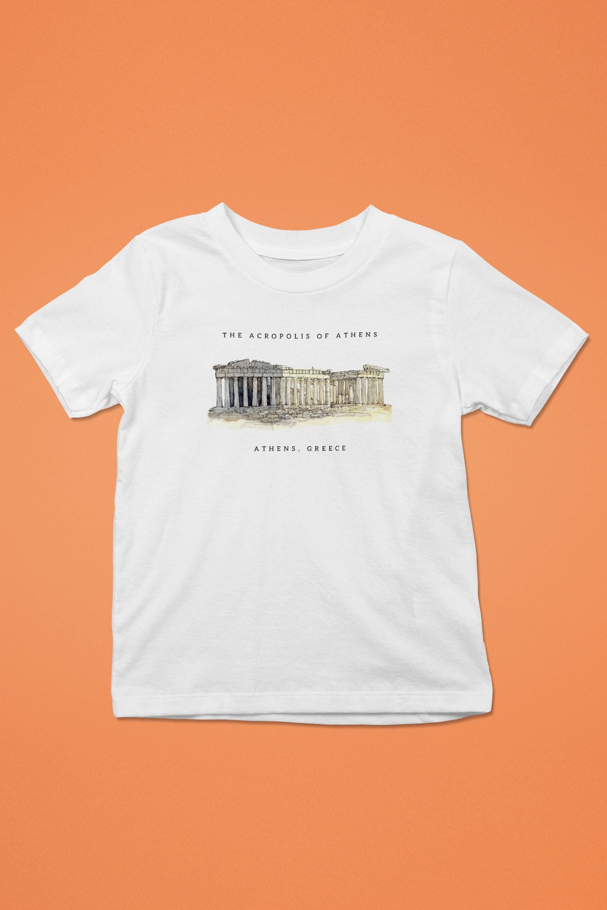 Akropolis Beyaz Unisex Çocuk Tişört