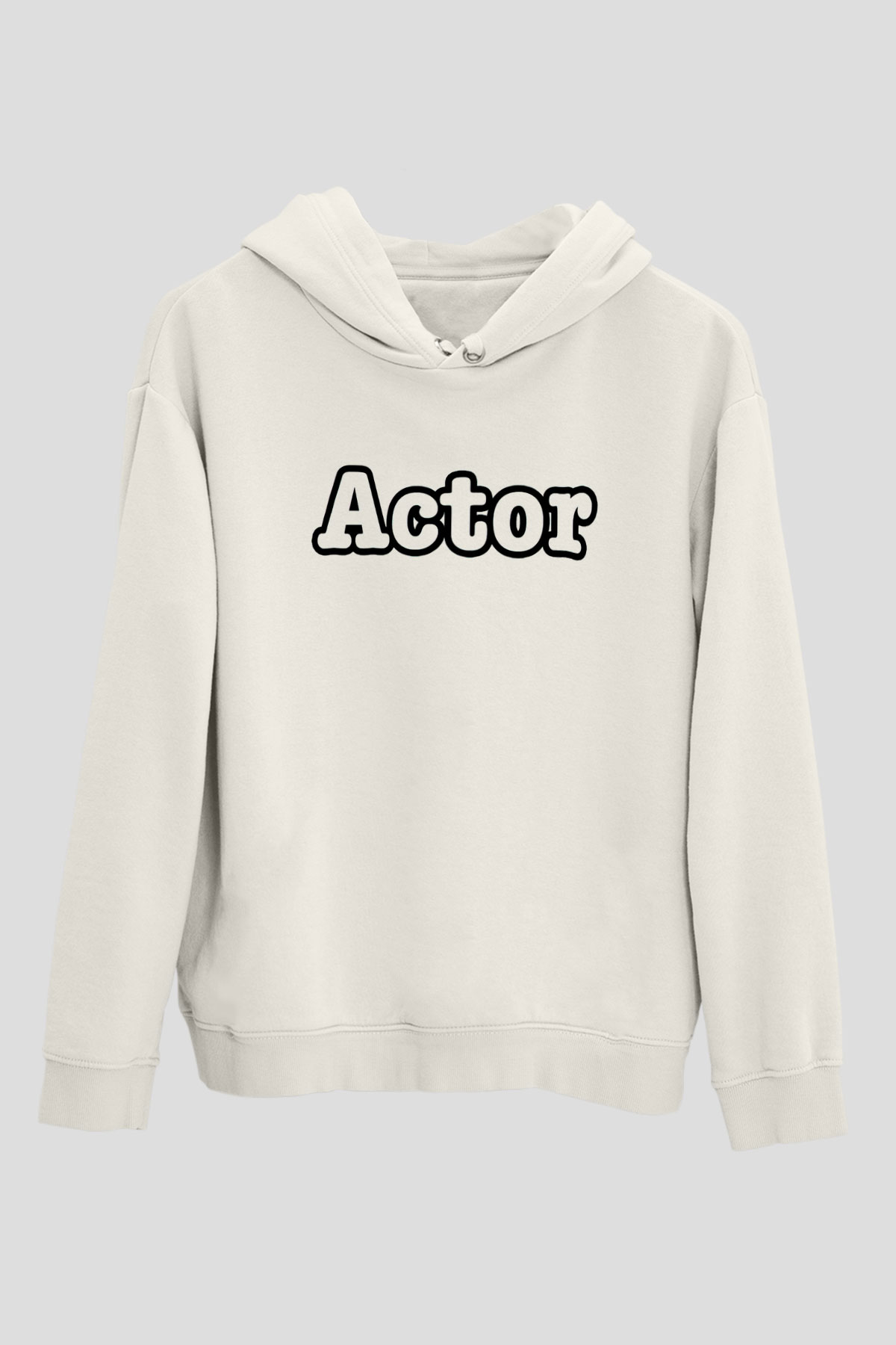 Aktör Beyaz Unisex Kapüşonlu Sweatshirt