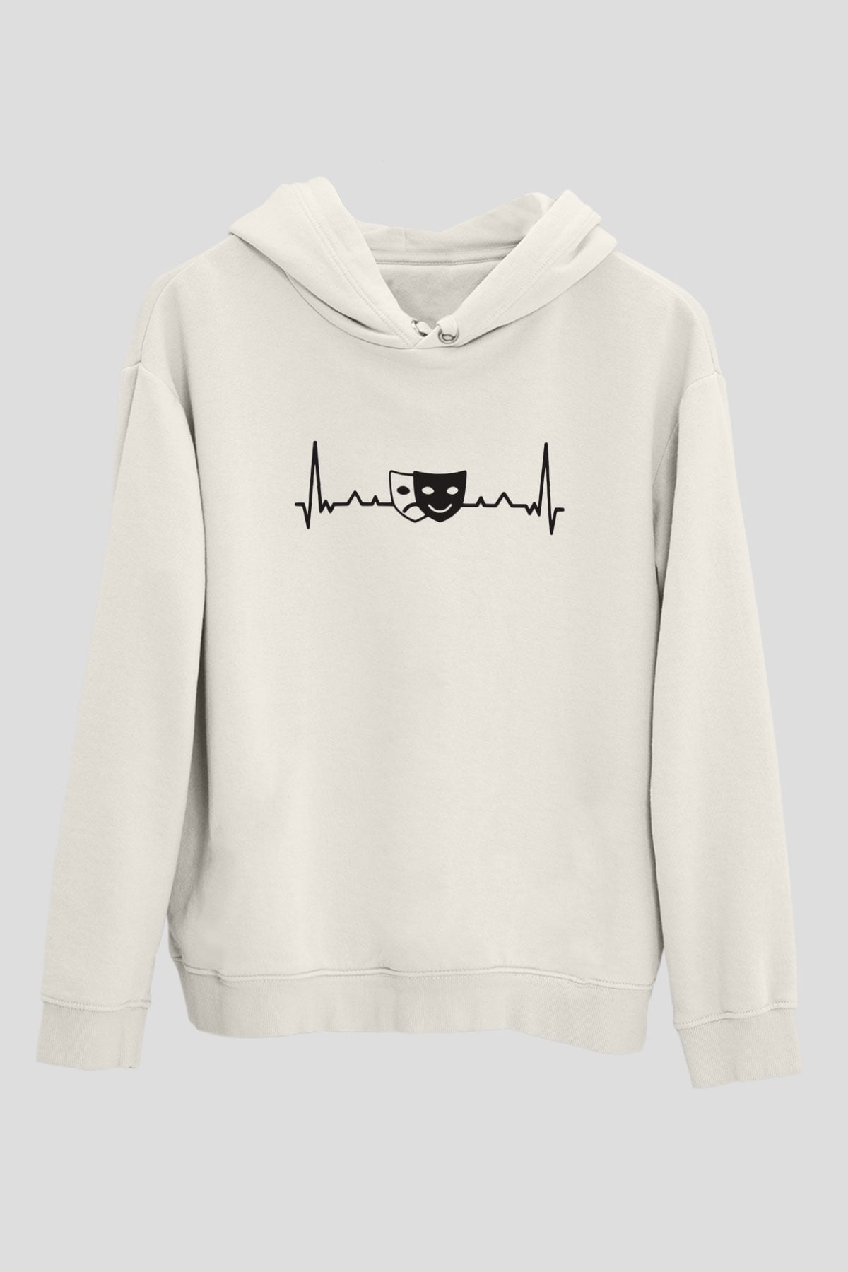 Aktör Beyaz Unisex Kapüşonlu Sweatshirt