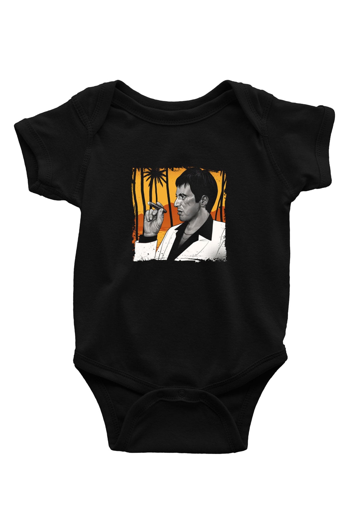 Al Pacino Baskılı Unisex Siyah Bebek Body - Zıbın