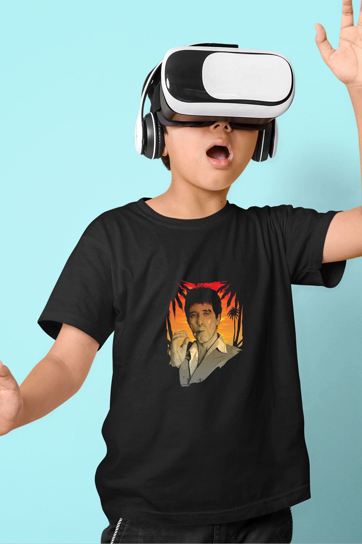 Al Pacino Baskılı Unisex Siyah Çocuk Tişört