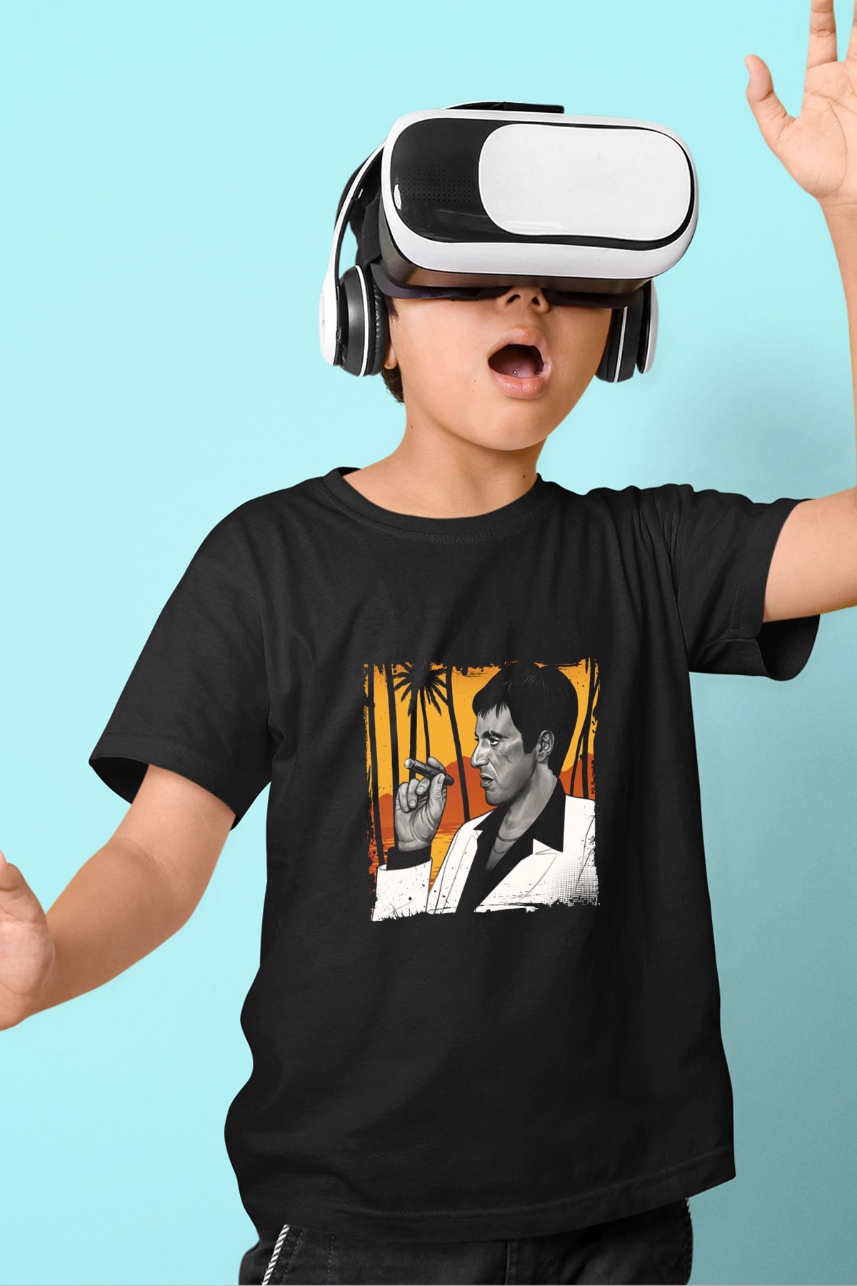 Al Pacino Baskılı Unisex Siyah Çocuk Tişört
