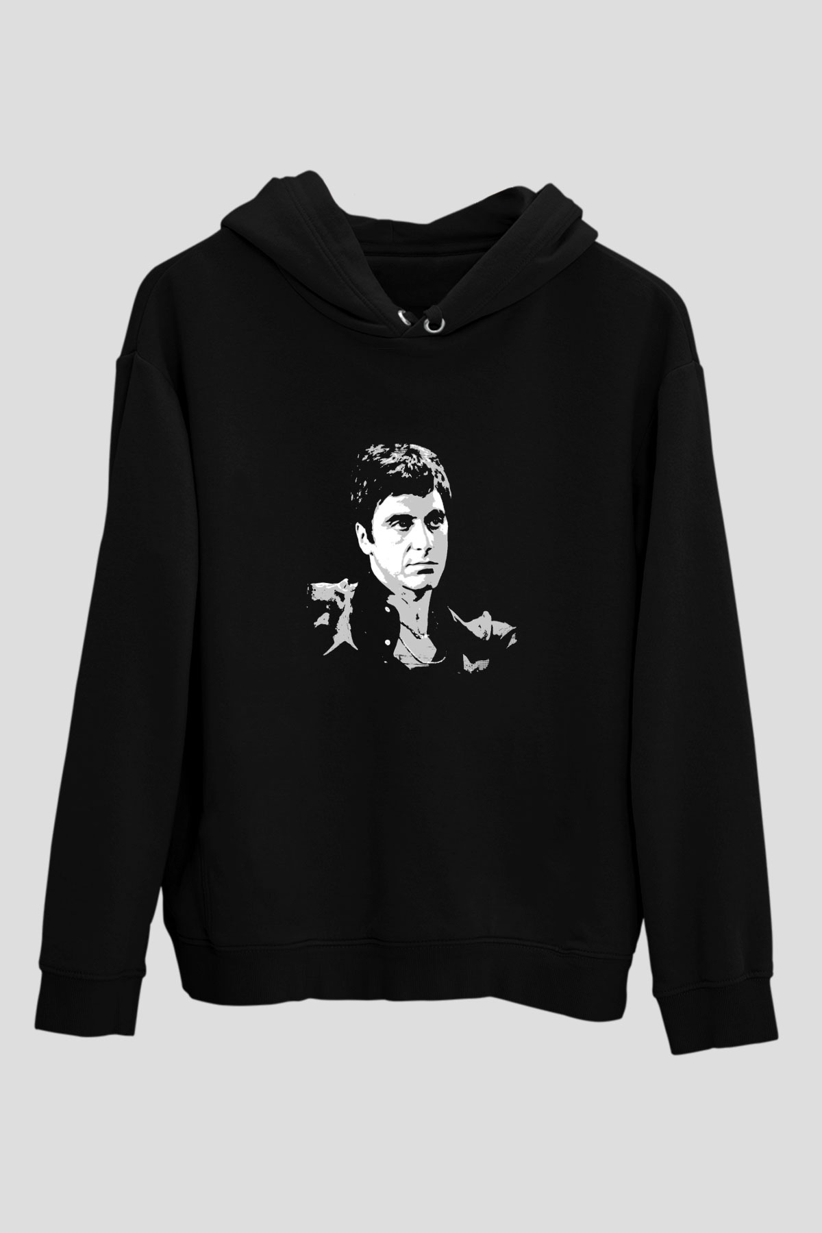 Al Pacino Baskılı Unisex Siyah Hoodie