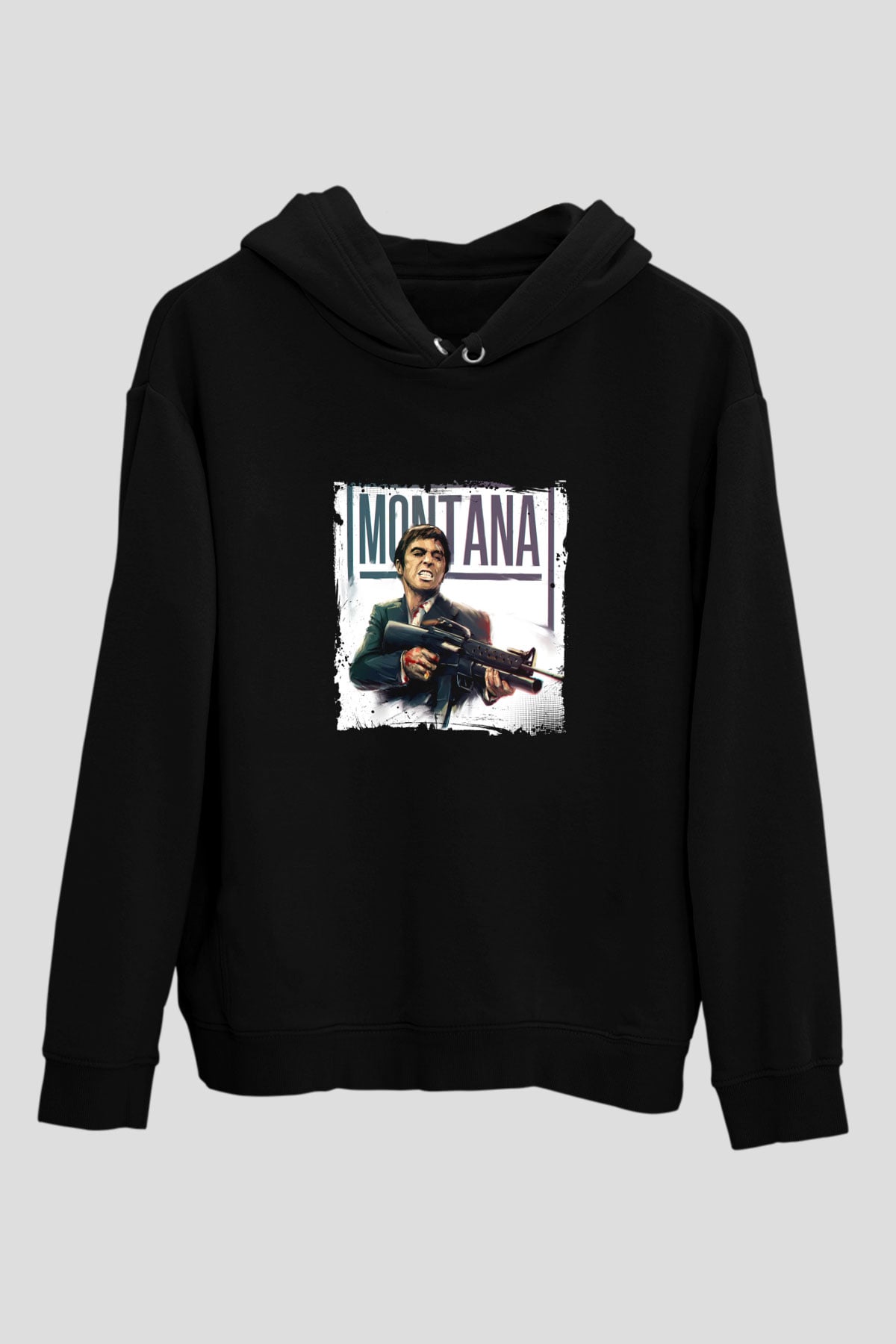 Al Pacino Baskılı Unisex Siyah Hoodie