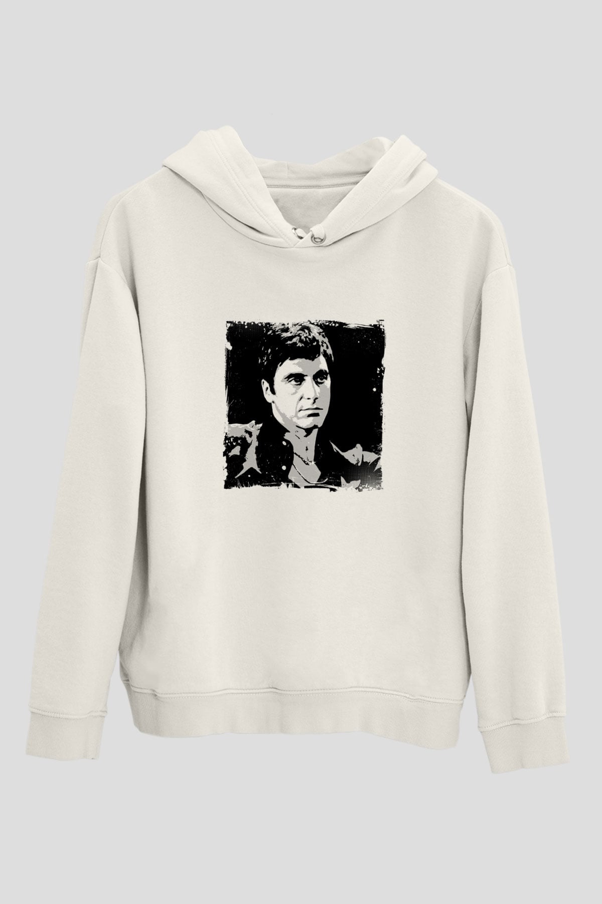 Al Pacino Unisex Baskılı Beyaz Kapüşonlu Sweatshirt