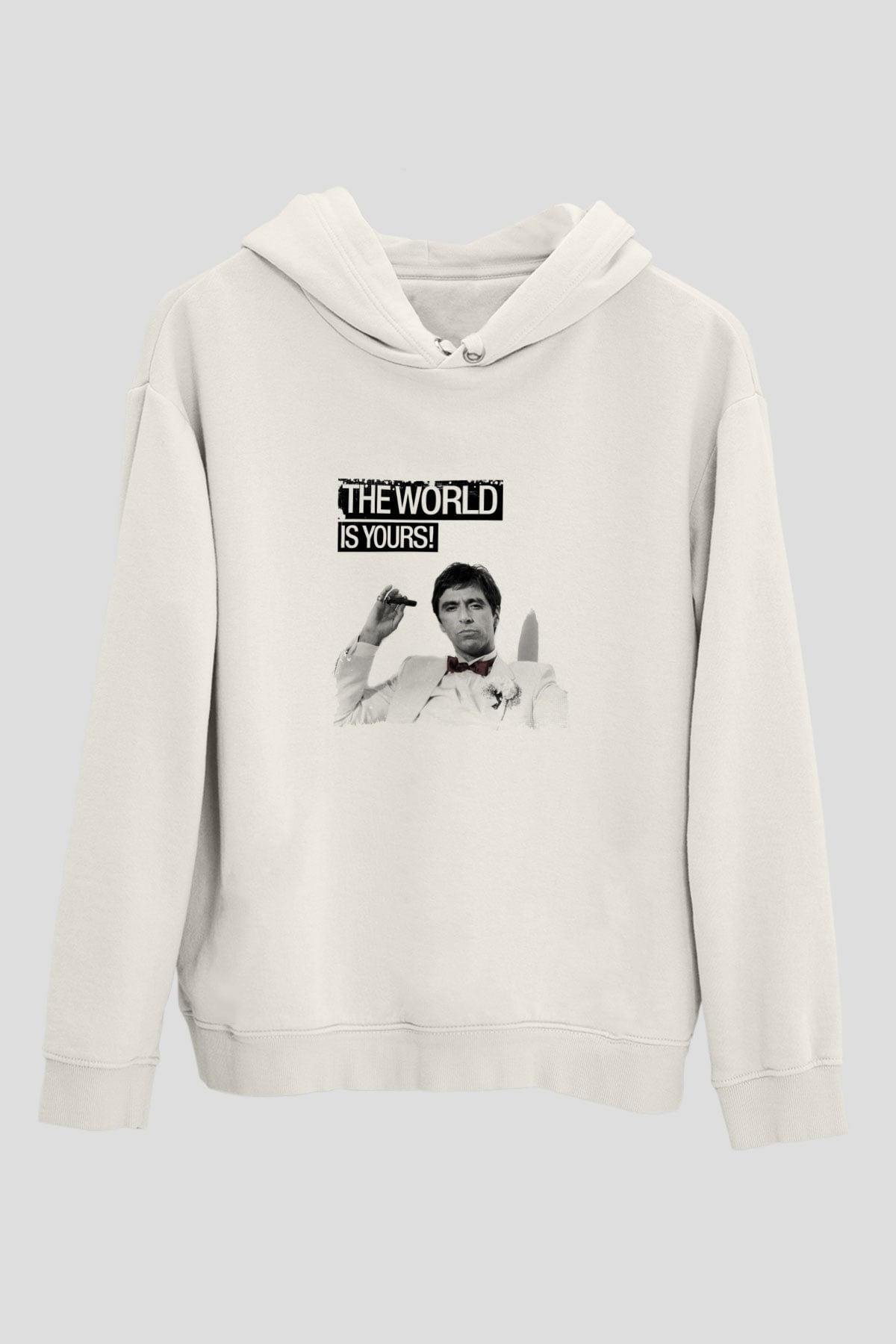 Al Pacino Unisex Baskılı Beyaz Kapüşonlu Sweatshirt