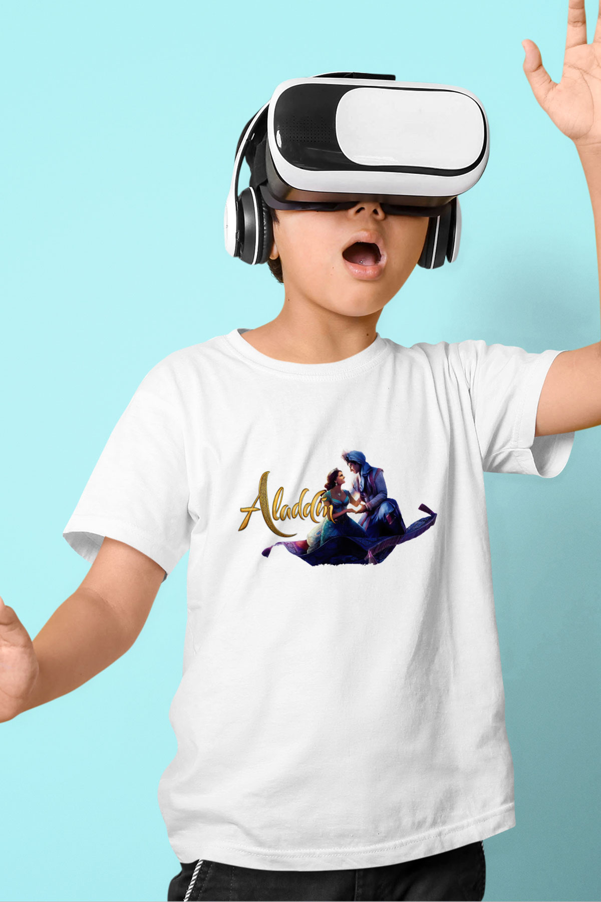 Aladdin Beyaz Unisex Çocuk Tişört