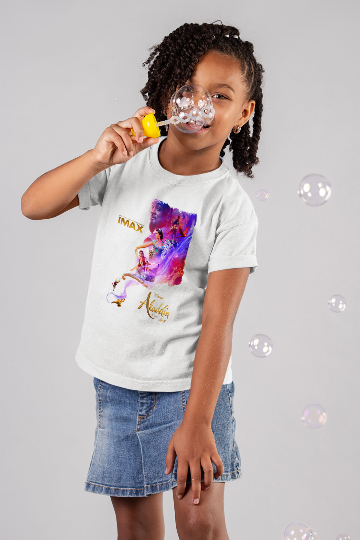 Aladdin Beyaz Unisex Çocuk Tişört