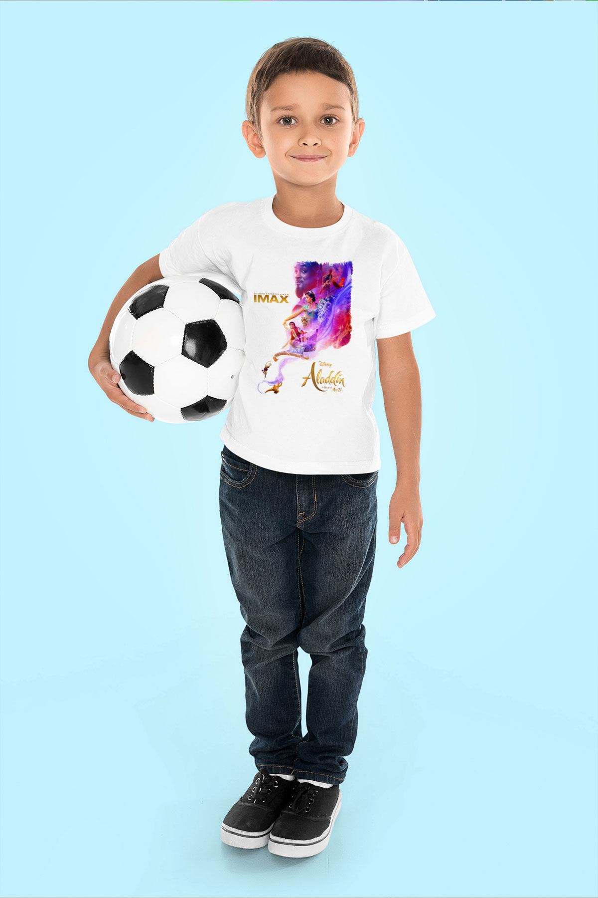 Aladdin Beyaz Unisex Çocuk Tişört