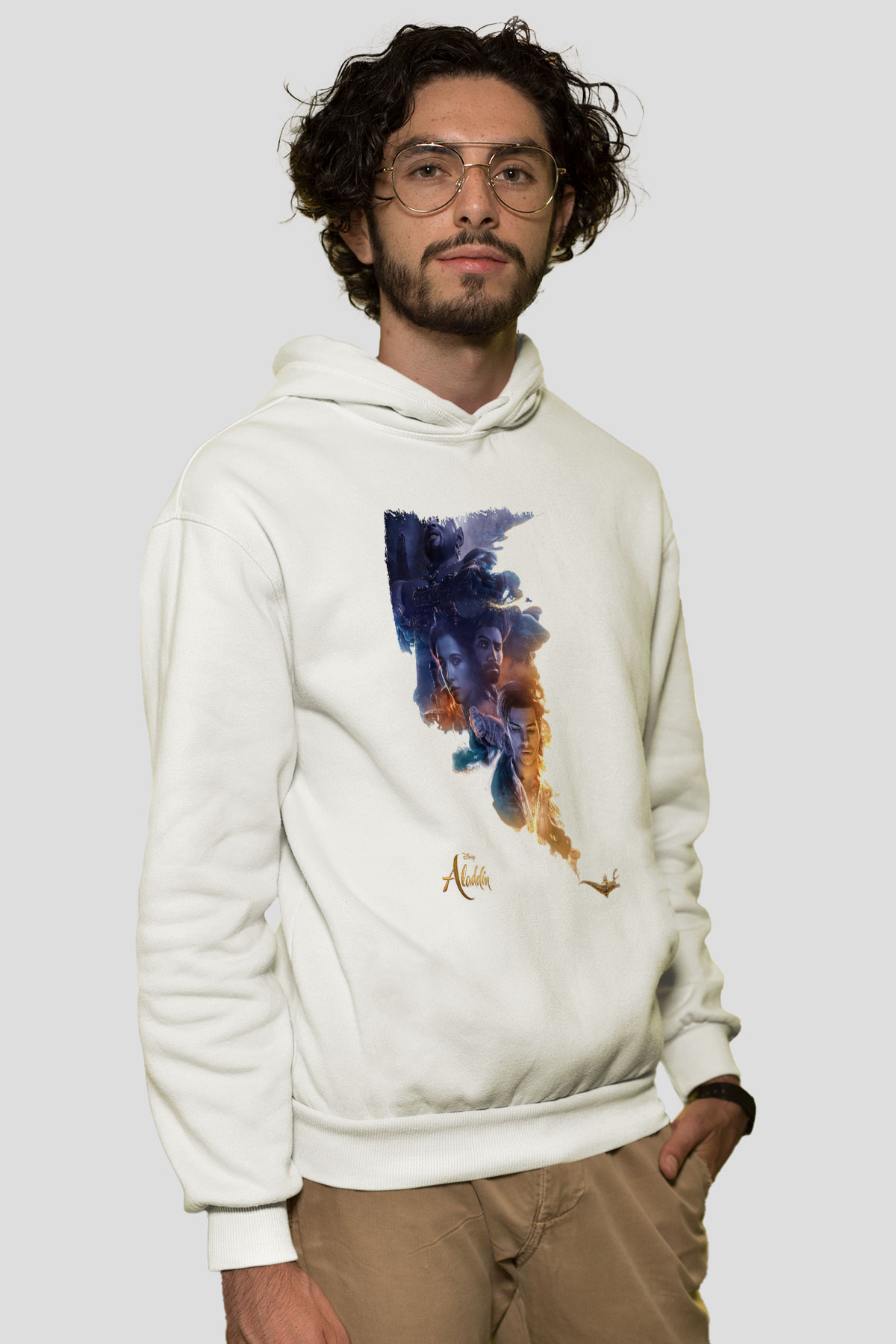 Aladdin Beyaz Unisex Hoodie