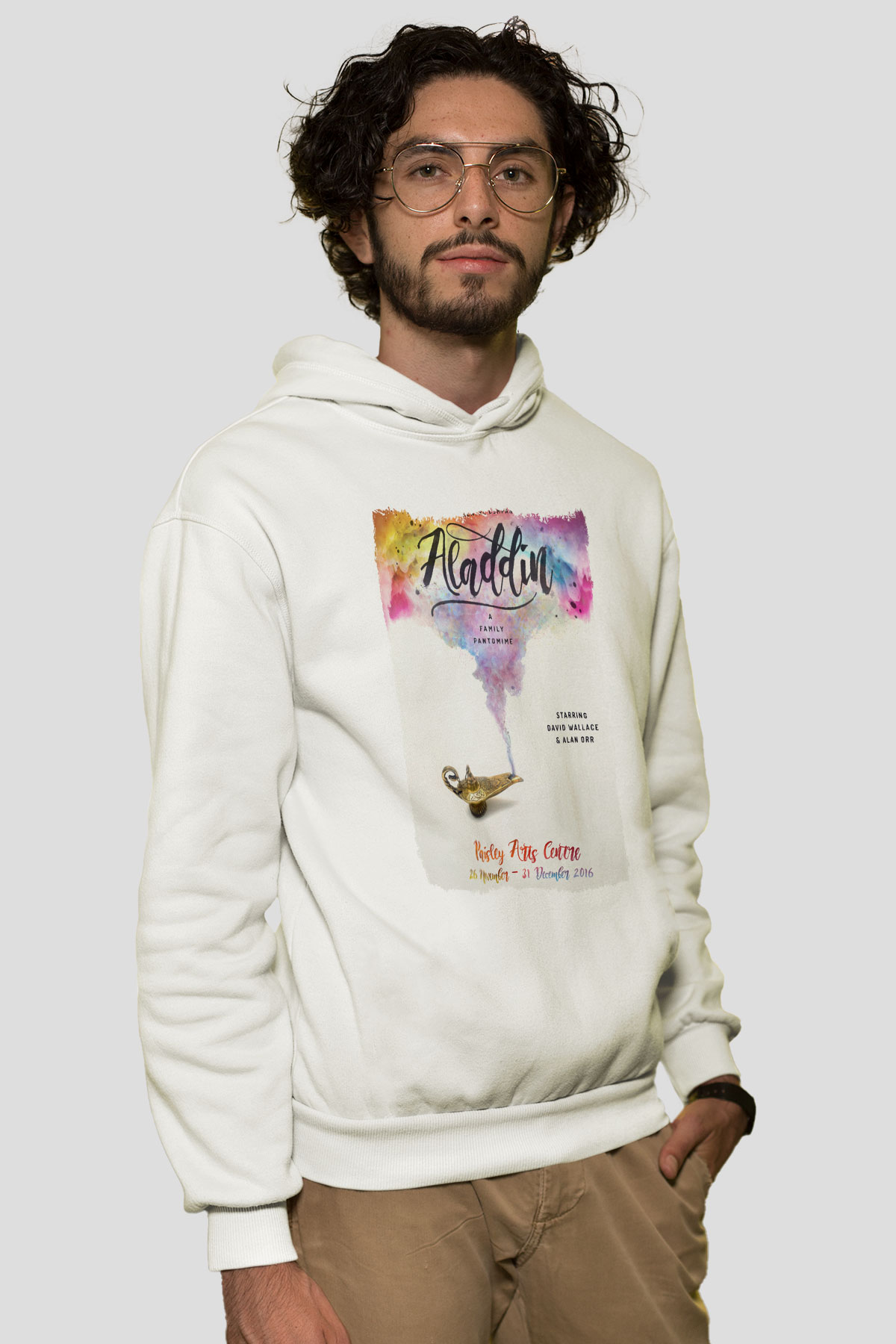 Aladdin Beyaz Unisex Hoodie