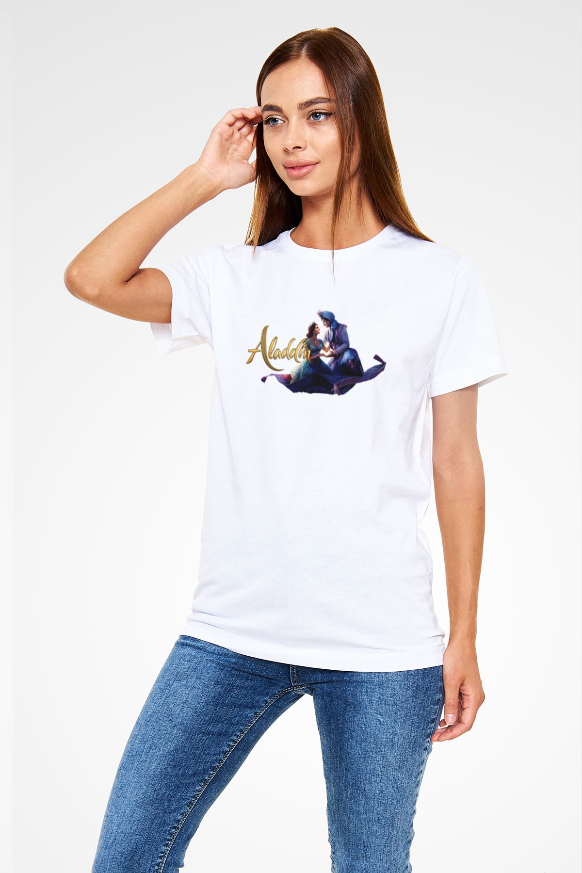 Aladdin Beyaz Unisex Tişört T-Shirt