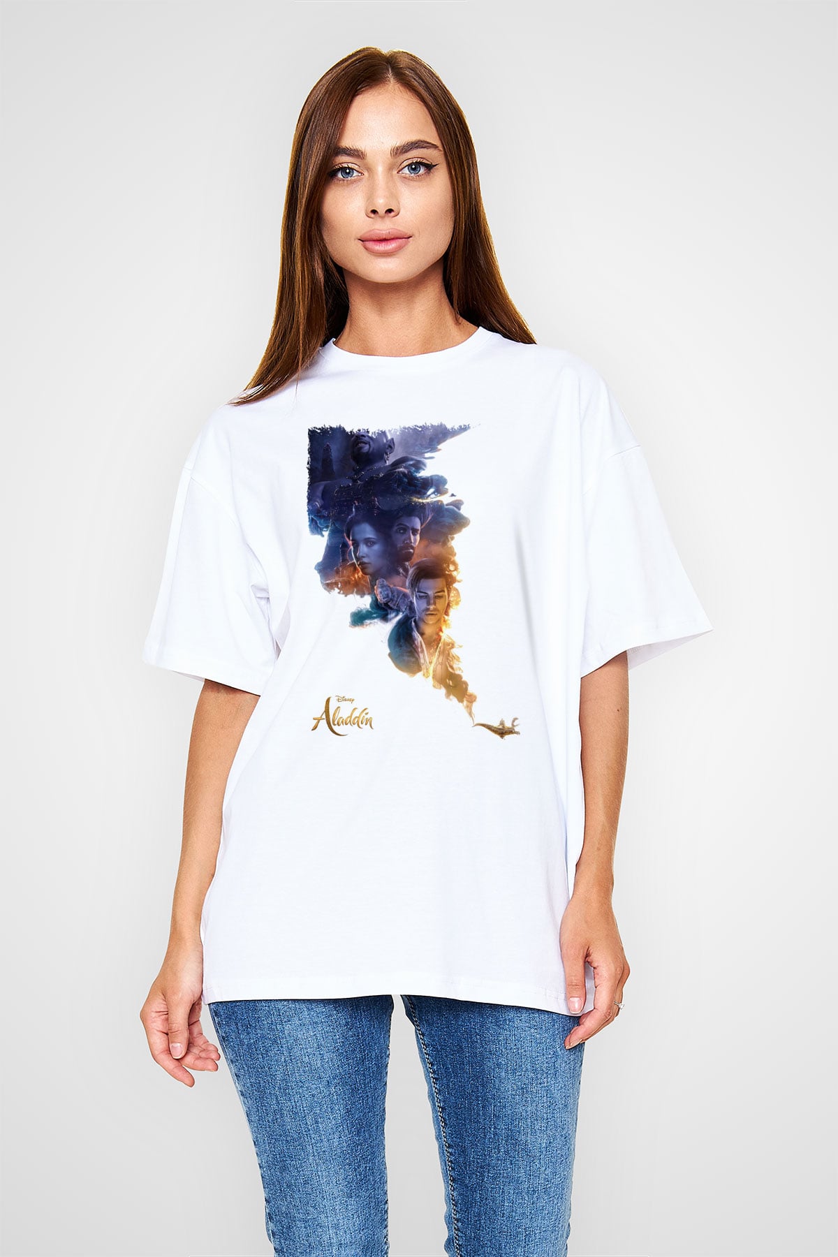 Aladdin Beyaz Unisex Tişört T-Shirt
