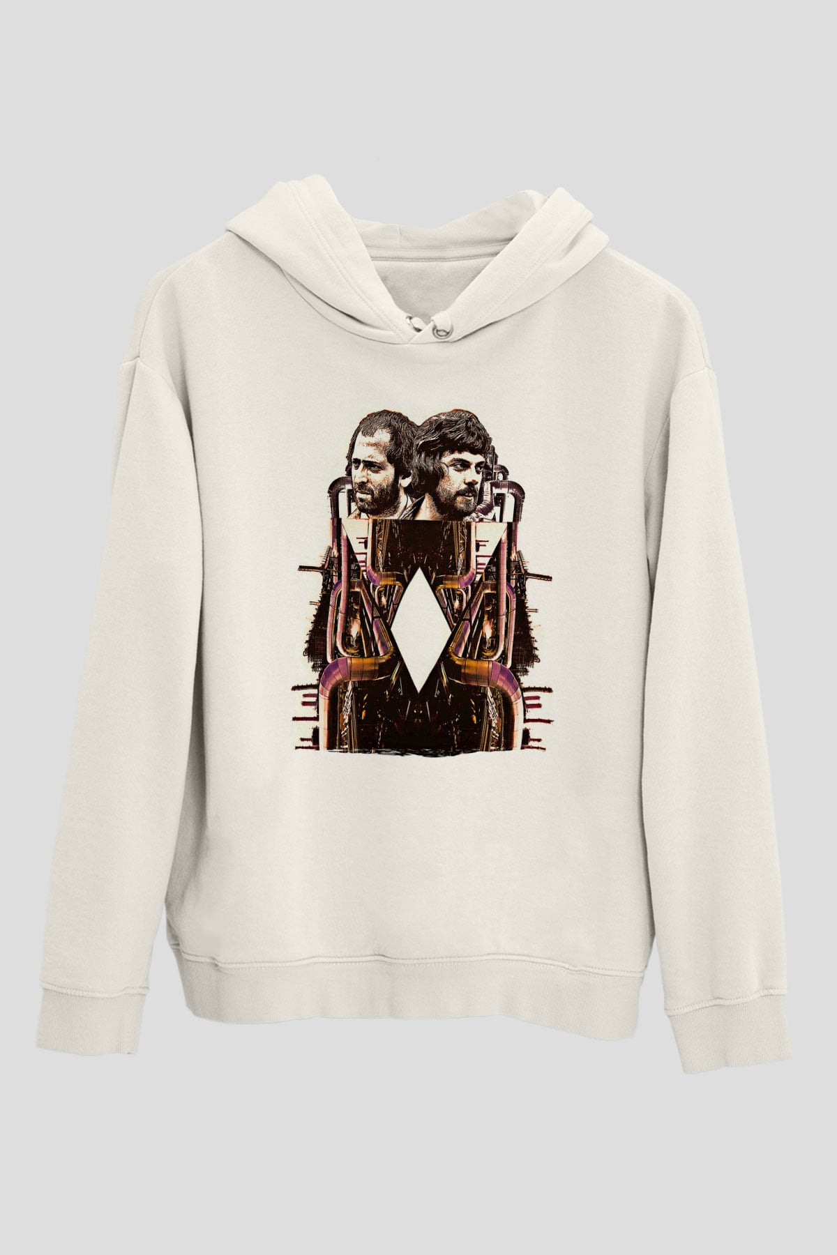 Alan Persons Project Baskılı Beyaz Unisex Kapüşonlu Sweatshirt