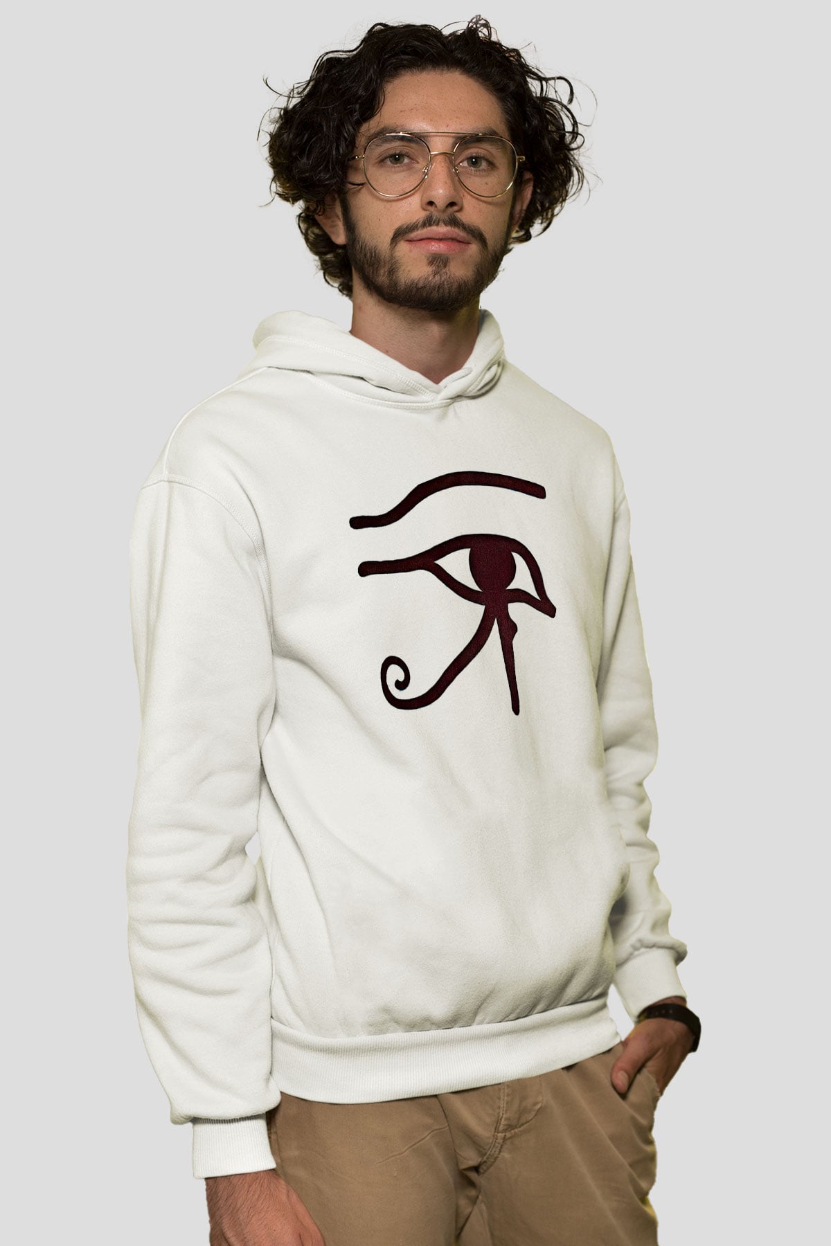 Alan Persons Project Baskılı Beyaz Unisex Kapüşonlu Sweatshirt