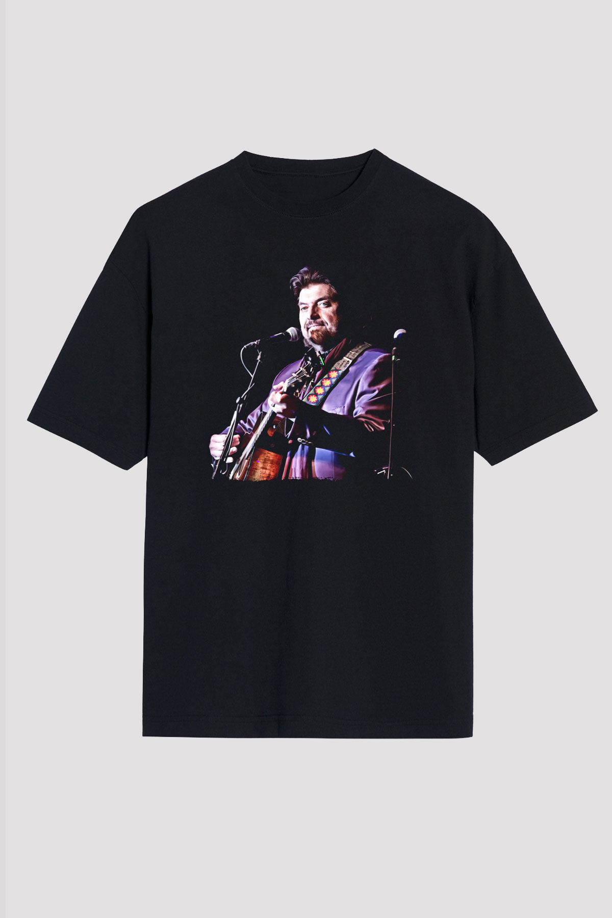 Alan Persons Project Baskılı Unisex Siyah Oversize Tişört - Tshirt