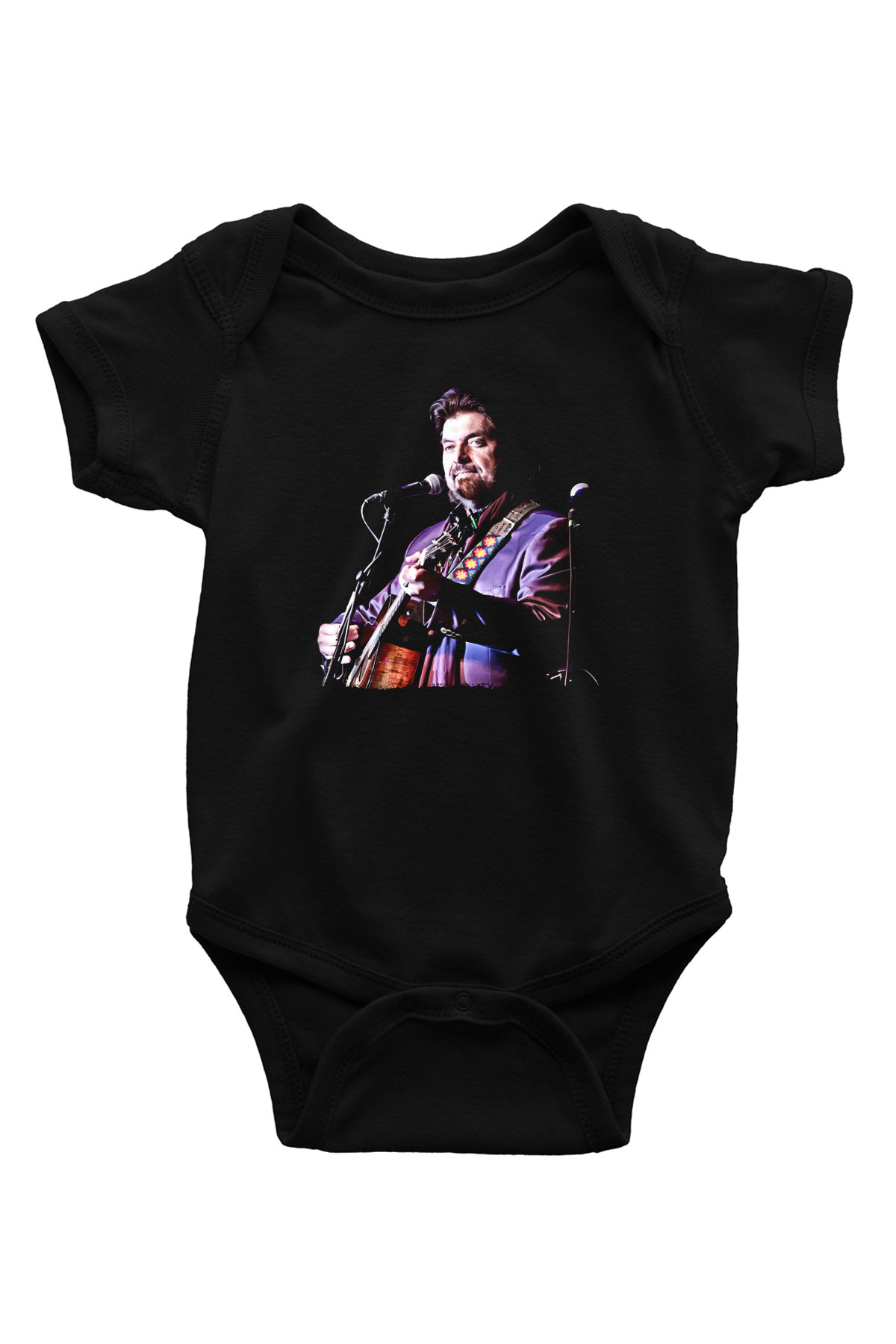 Alan Persons Project Baskılı Unisex Siyah Bebek Body - Zıbın