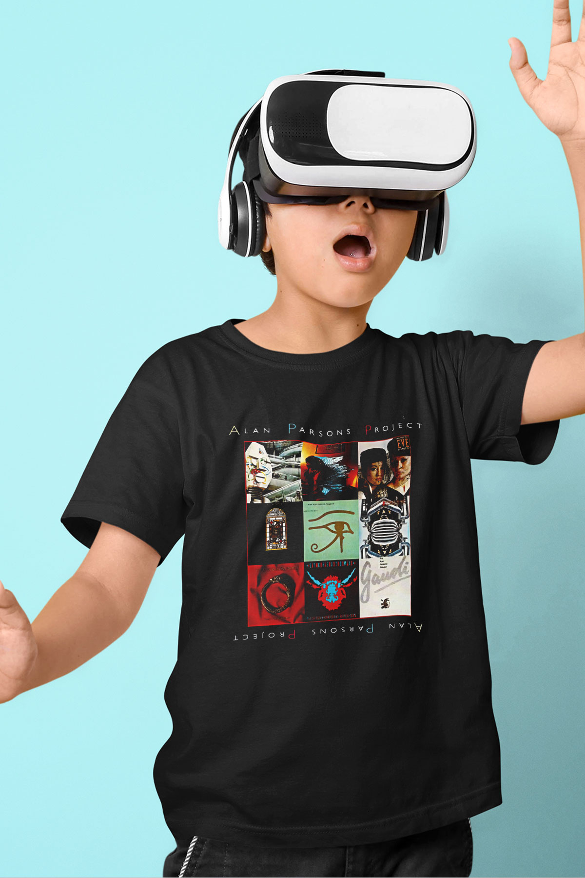 Alan Persons Project Baskılı Unisex Siyah Çocuk Tişört - Tshirt