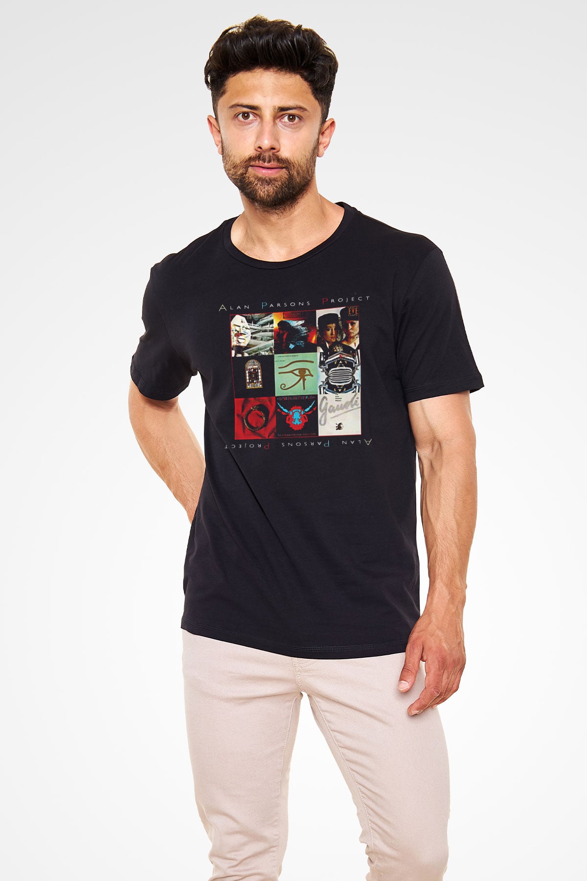 Alan Persons Project Baskılı Unisex Siyah Tişört - Tshirt