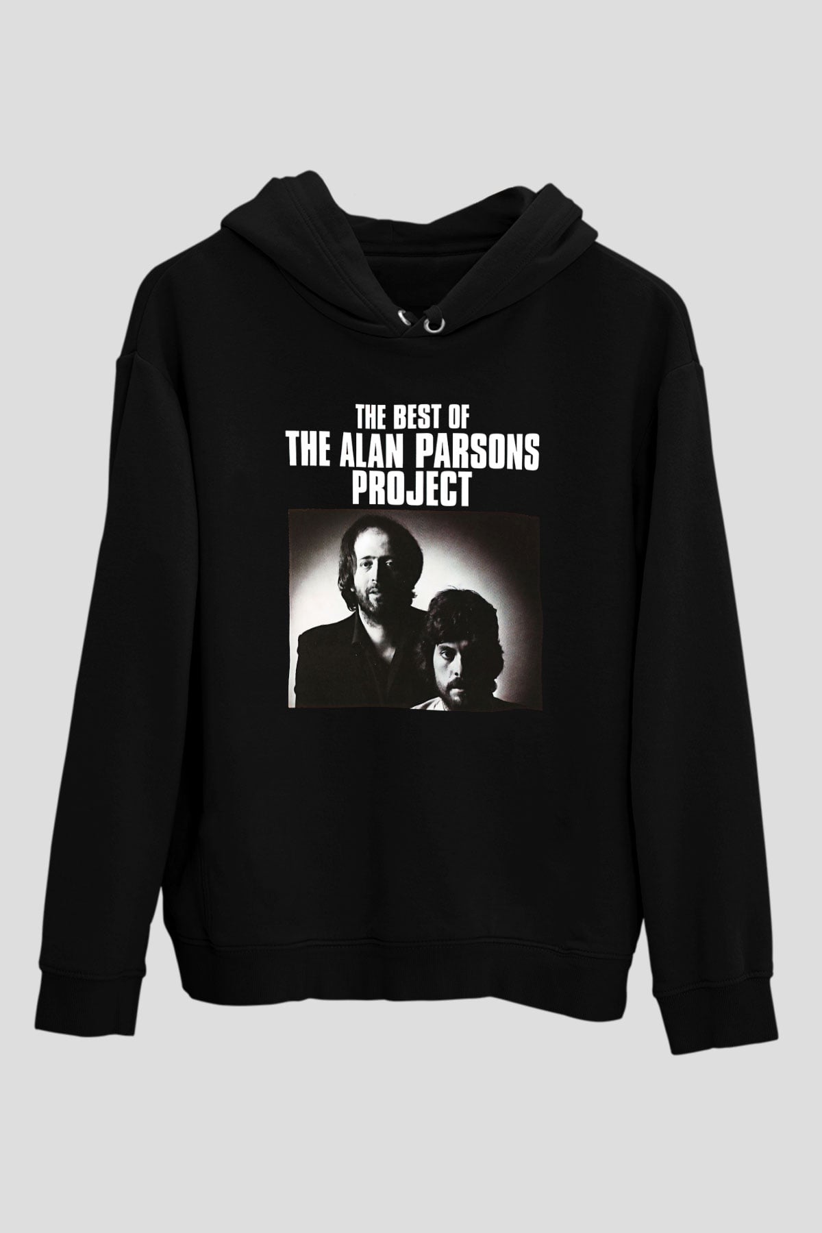 Alan Persons Project Baskılı Unisex Siyah Kapüşonlu Sweatshirt