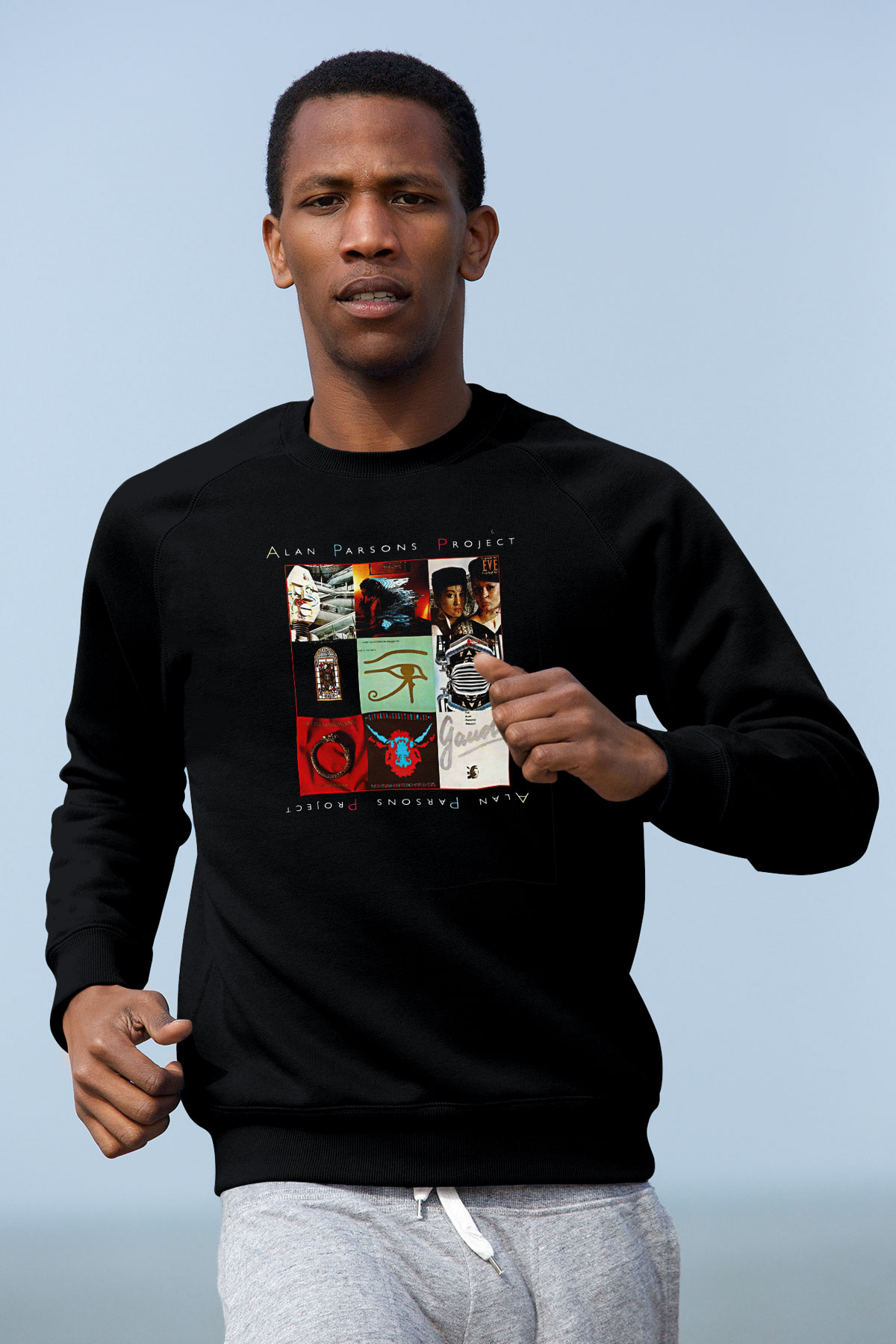 Alan Persons Project Baskılı Unisex Siyah Sweatshirt