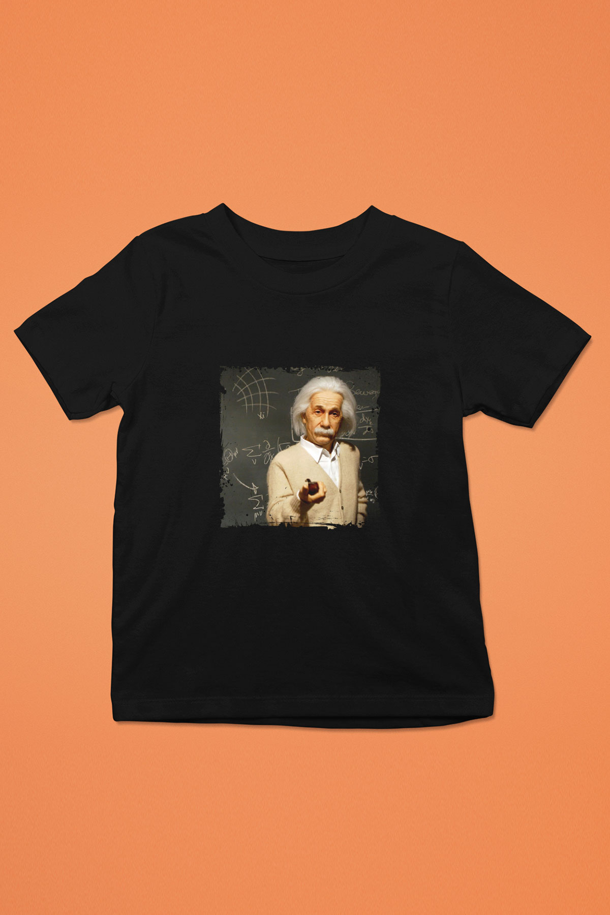 Albert Einstein Baskılı Unisex Siyah Çocuk Tişört