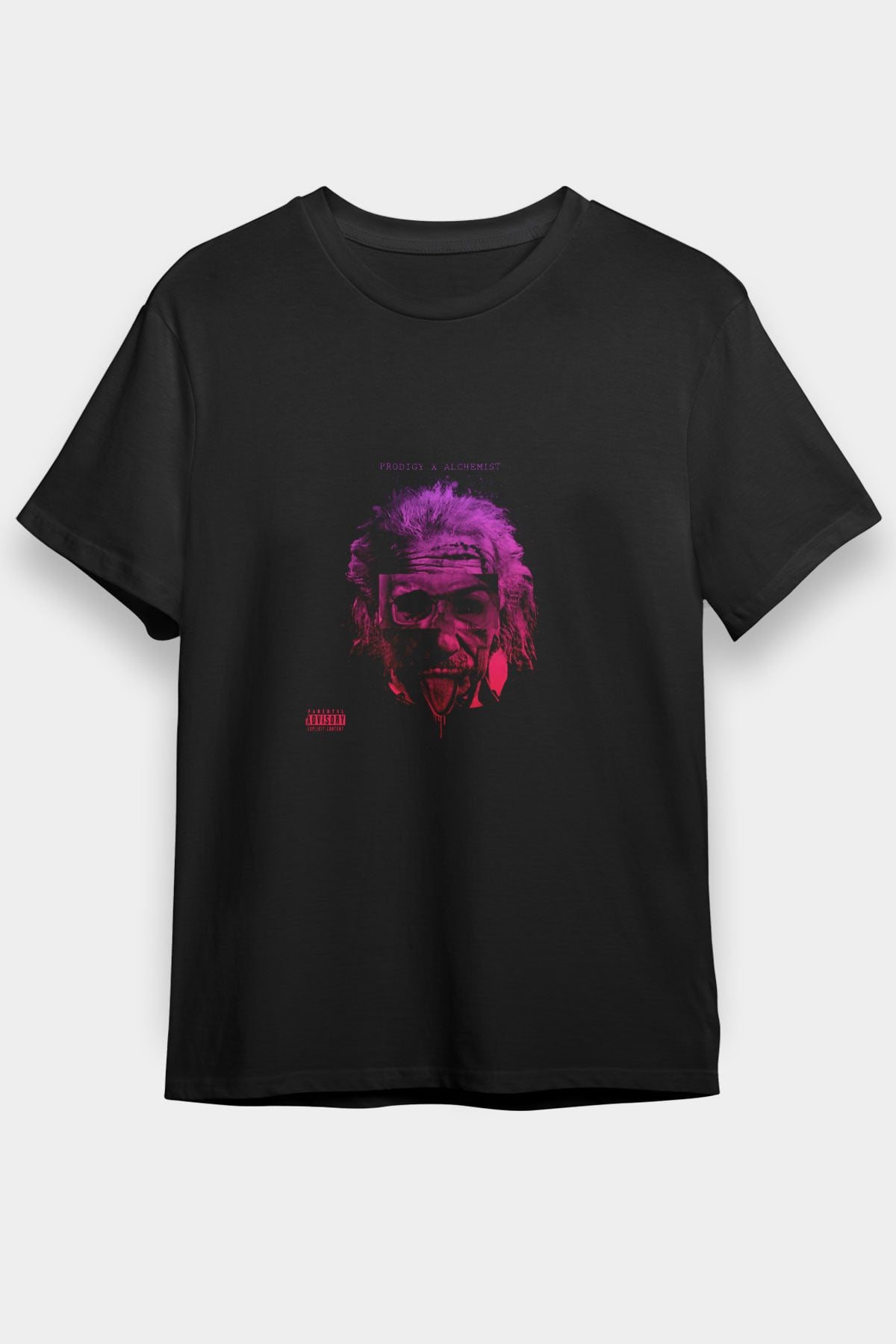 Albert Einstein Baskılı Unisex Siyah Tişört
