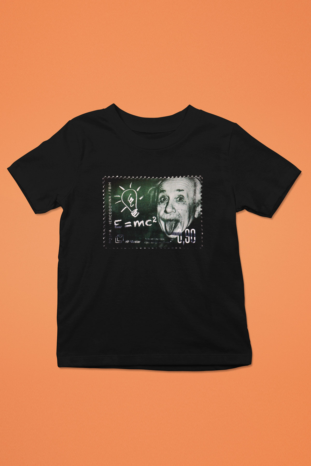Albert Einstein Enerji Formülü Baskılı Unisex Siyah Çocuk Tişört