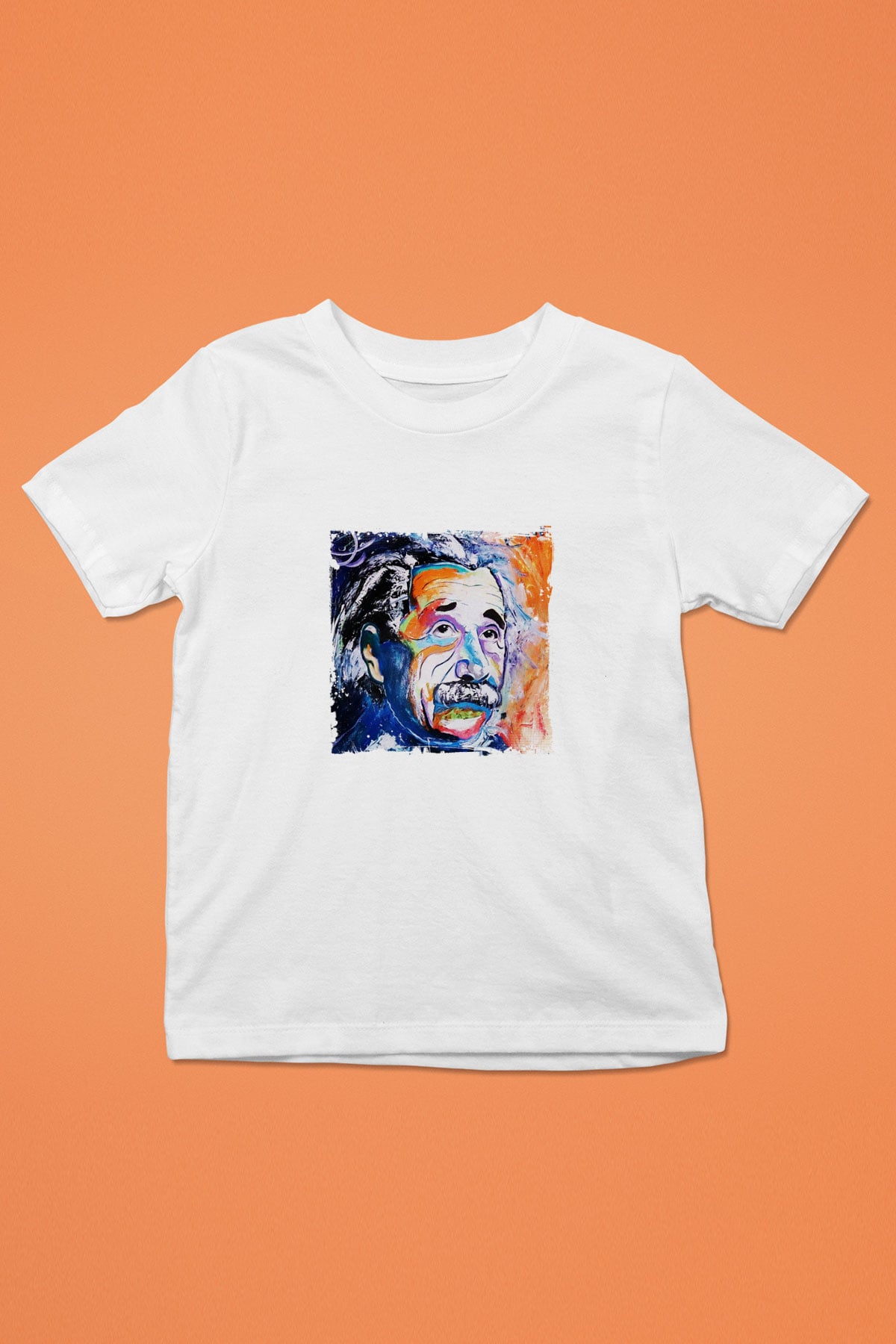 Albert Einstein Unisex Baskılı Beyaz Çocuk Tişört