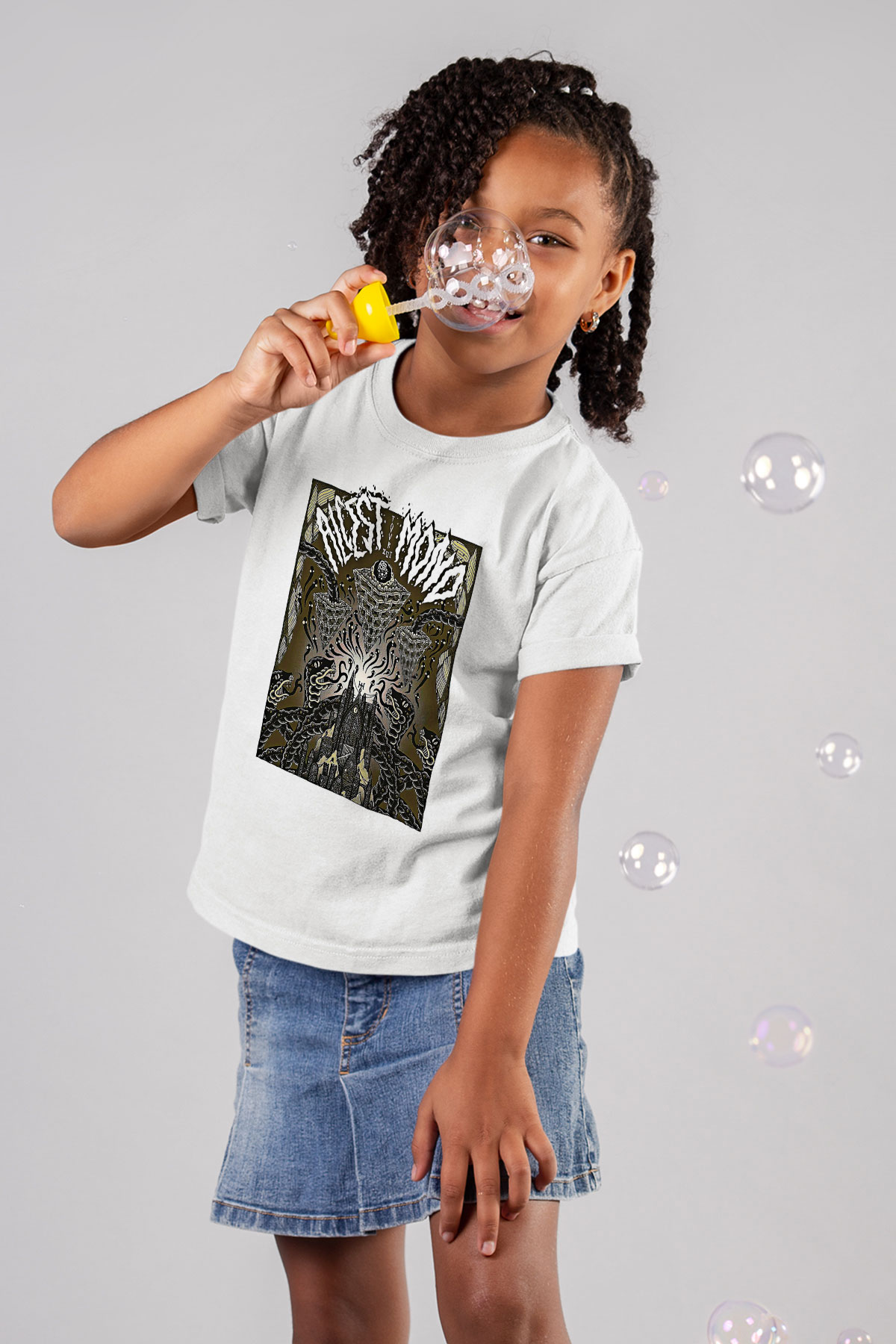 Alcest Baskılı Beyaz Unisex Beyaz Çocuk Tişört - Tshirt