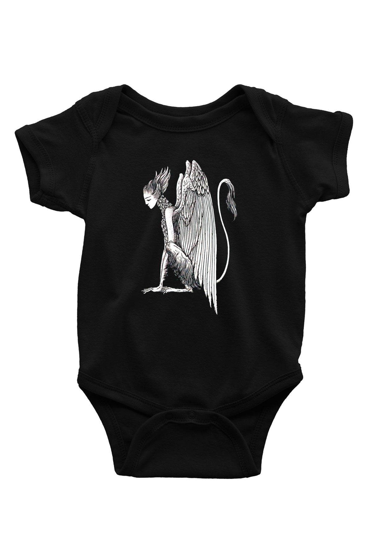 Alcest Baskılı Unisex Siyah Bebek Body - Zıbın