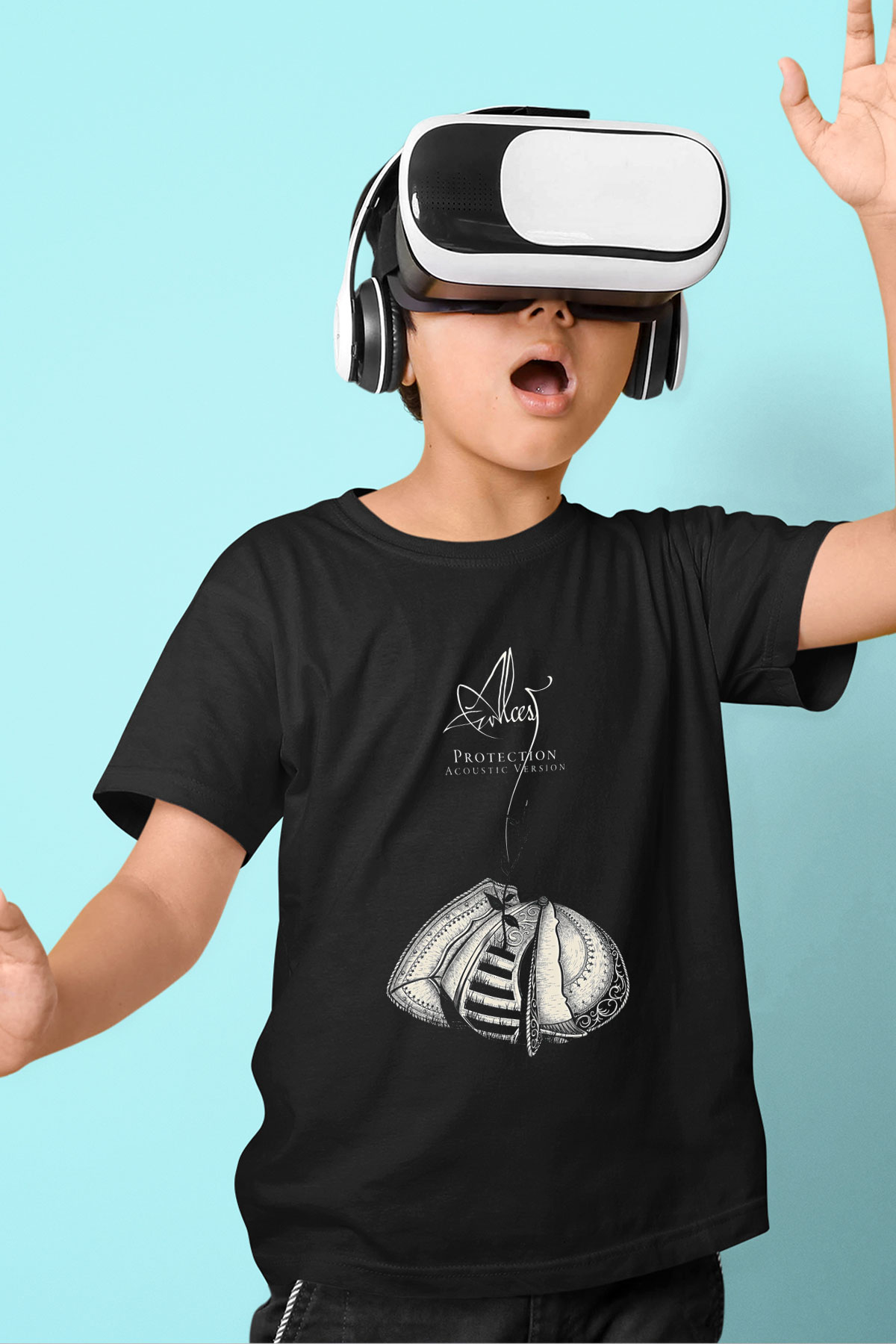 Alcest Baskılı Unisex Siyah Çocuk Tişört - Tshirt