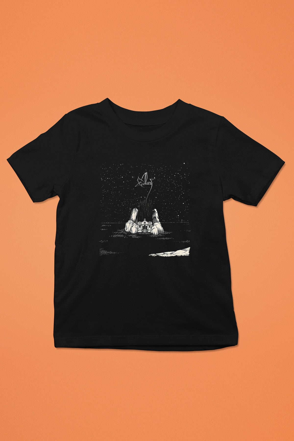 Alcest Baskılı Unisex Siyah Çocuk Tişört - Tshirt
