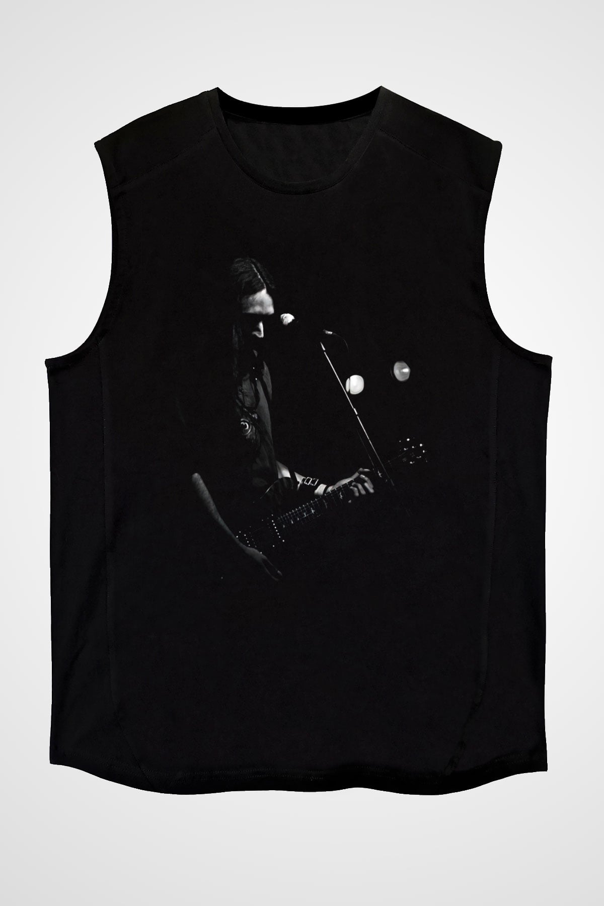Alcest Baskılı Unisex Siyah Kolsuz Tişört - Tshirt