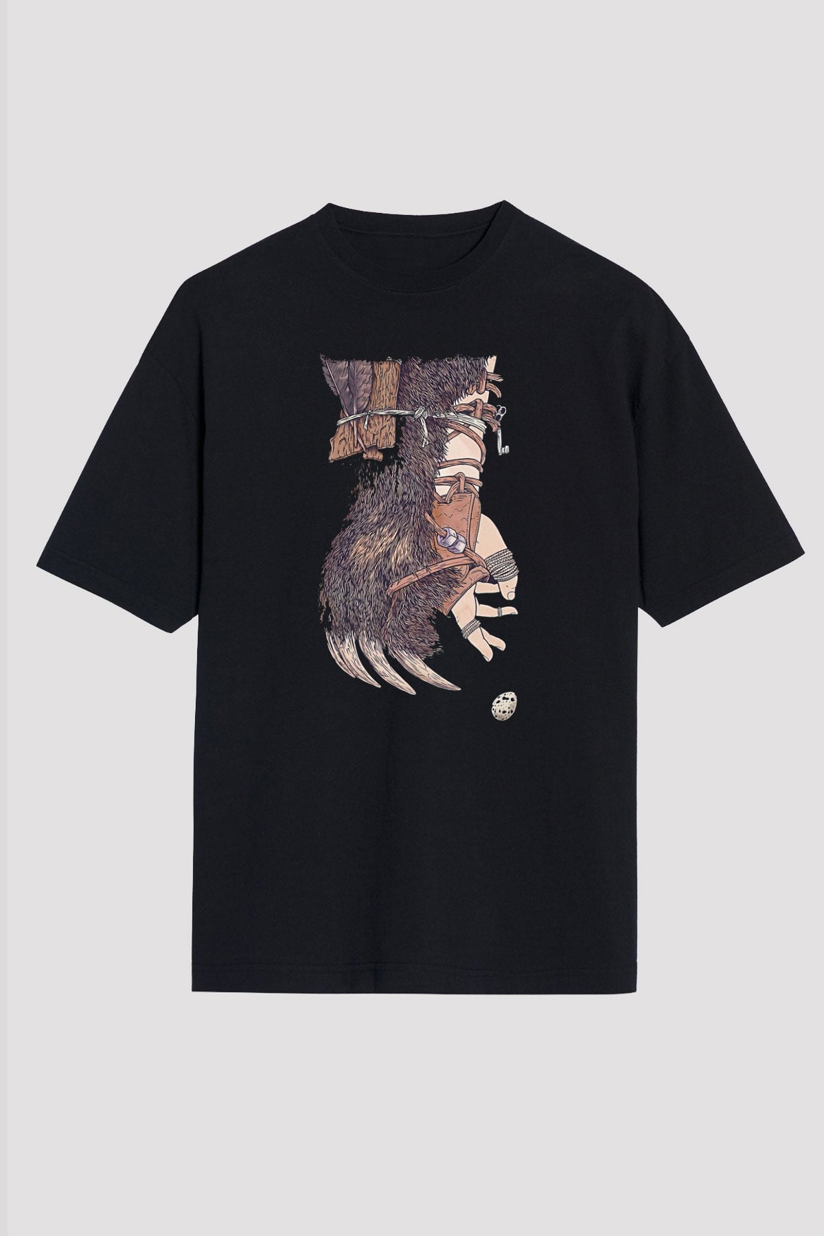 Alcest Baskılı Unisex Siyah Oversize Tişört - Tshirt