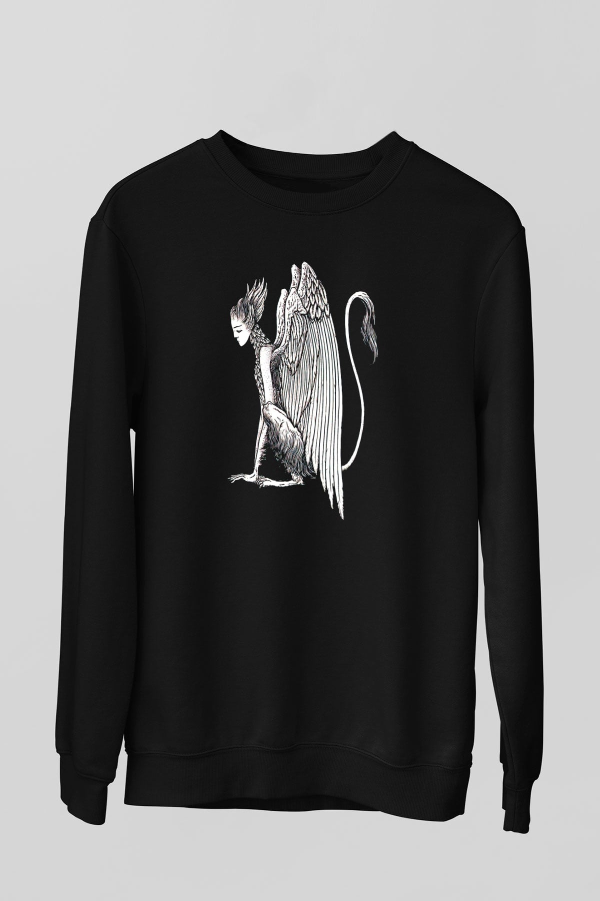 Alcest Baskılı Unisex Siyah Sweatshirt