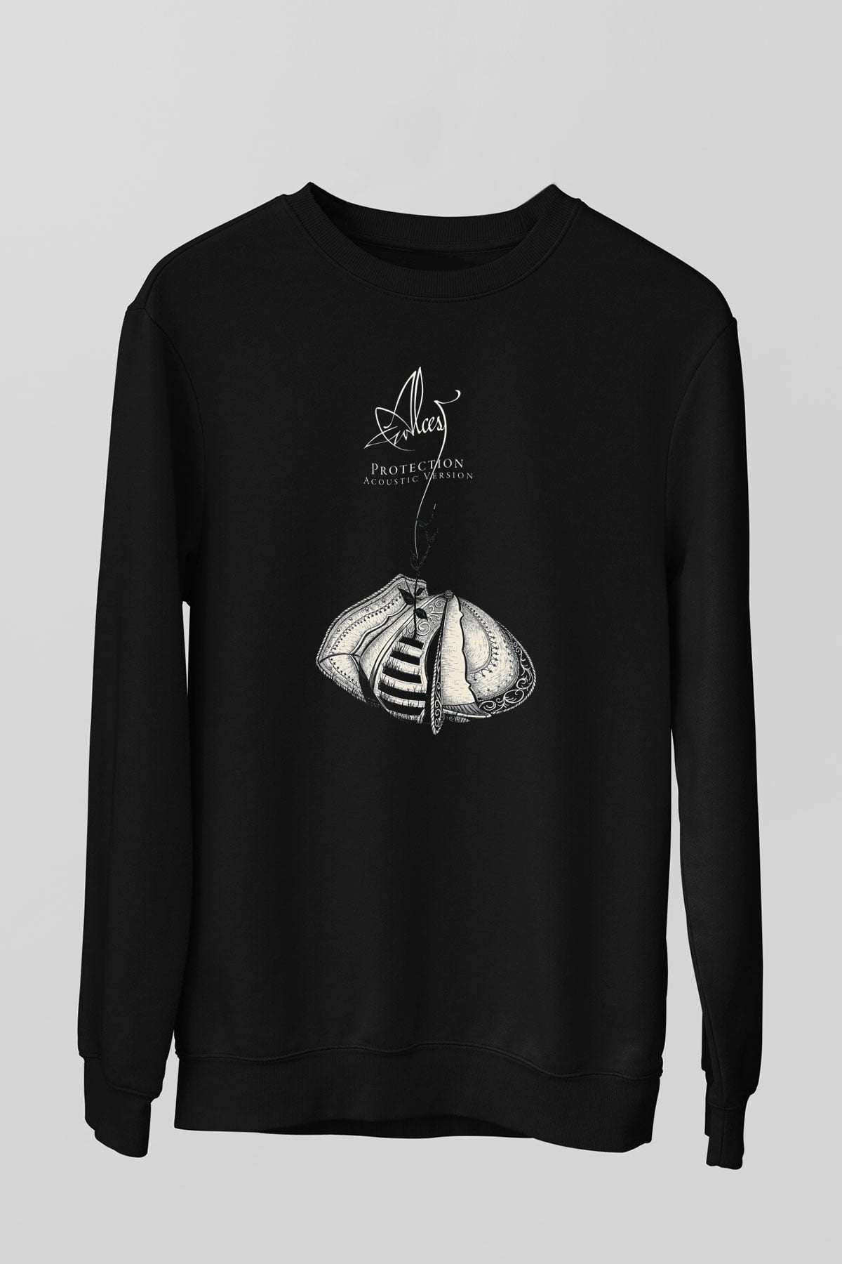Alcest Baskılı Unisex Siyah Sweatshirt