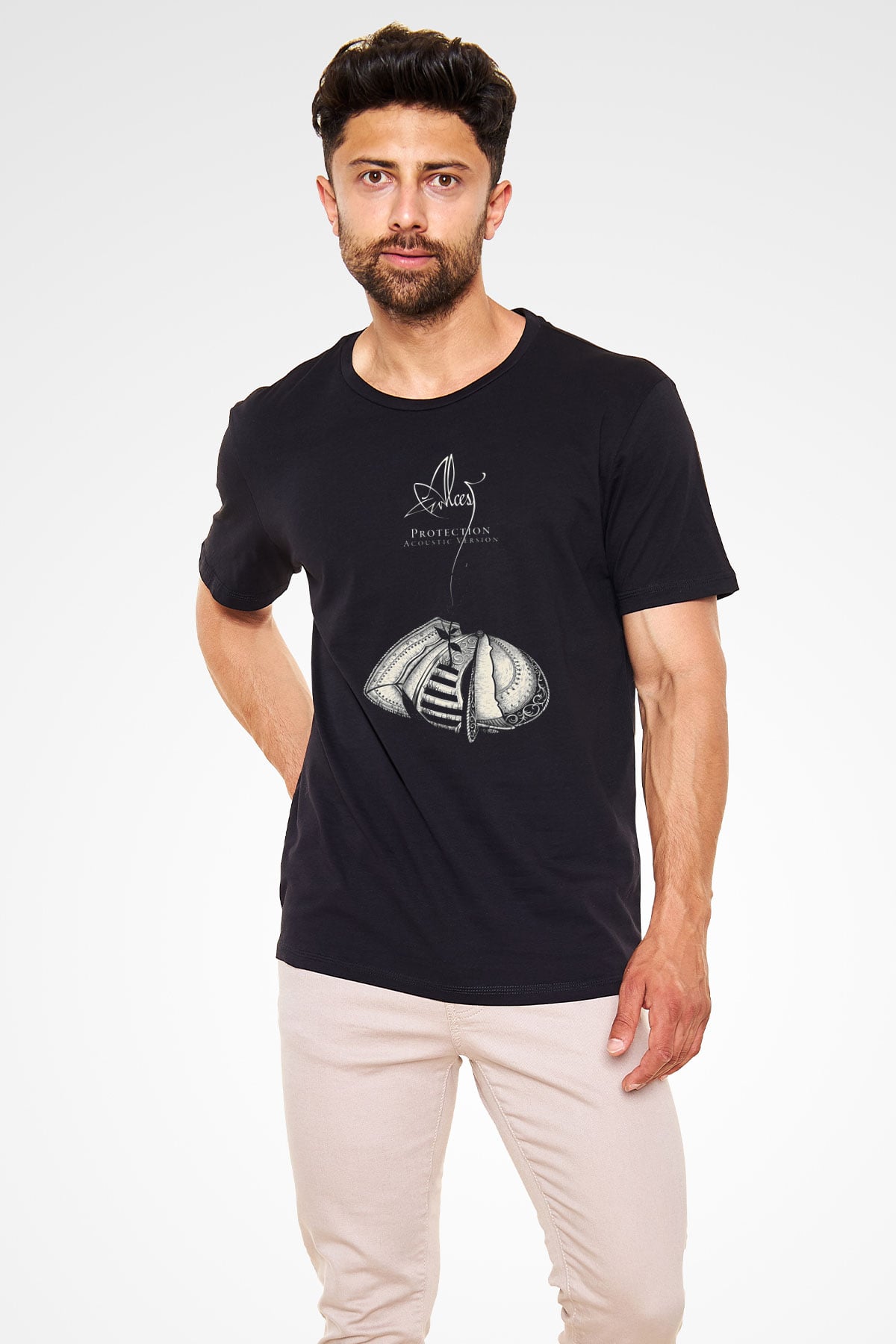 Alcest Baskılı Unisex Siyah Tişört - Tshirt